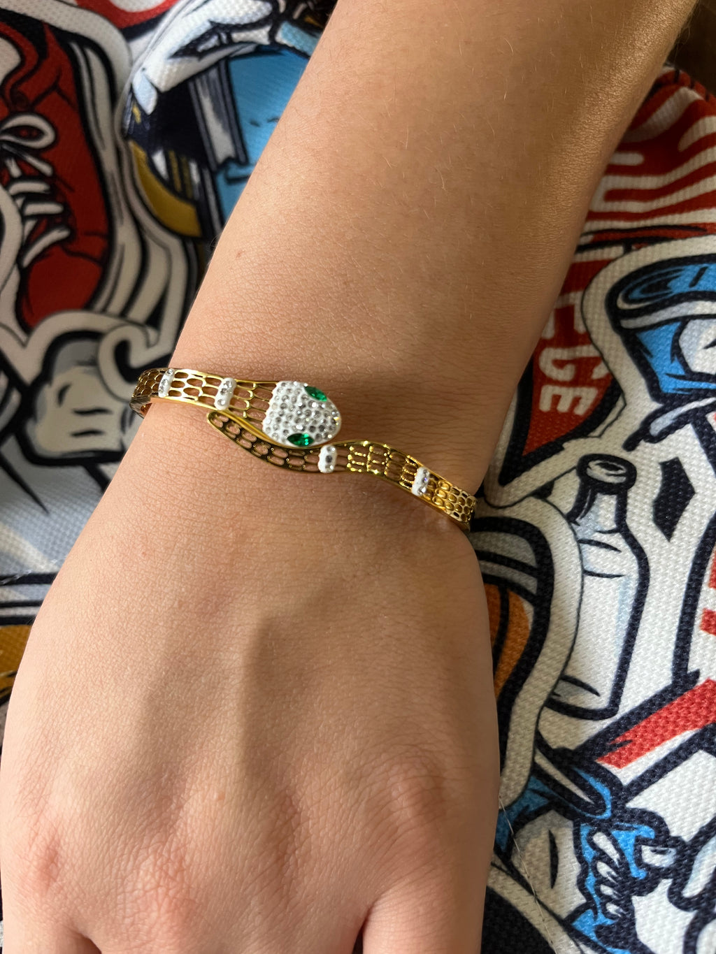 Stainless Steel Snake Bracelet - SCBR1N2 - BUJIX