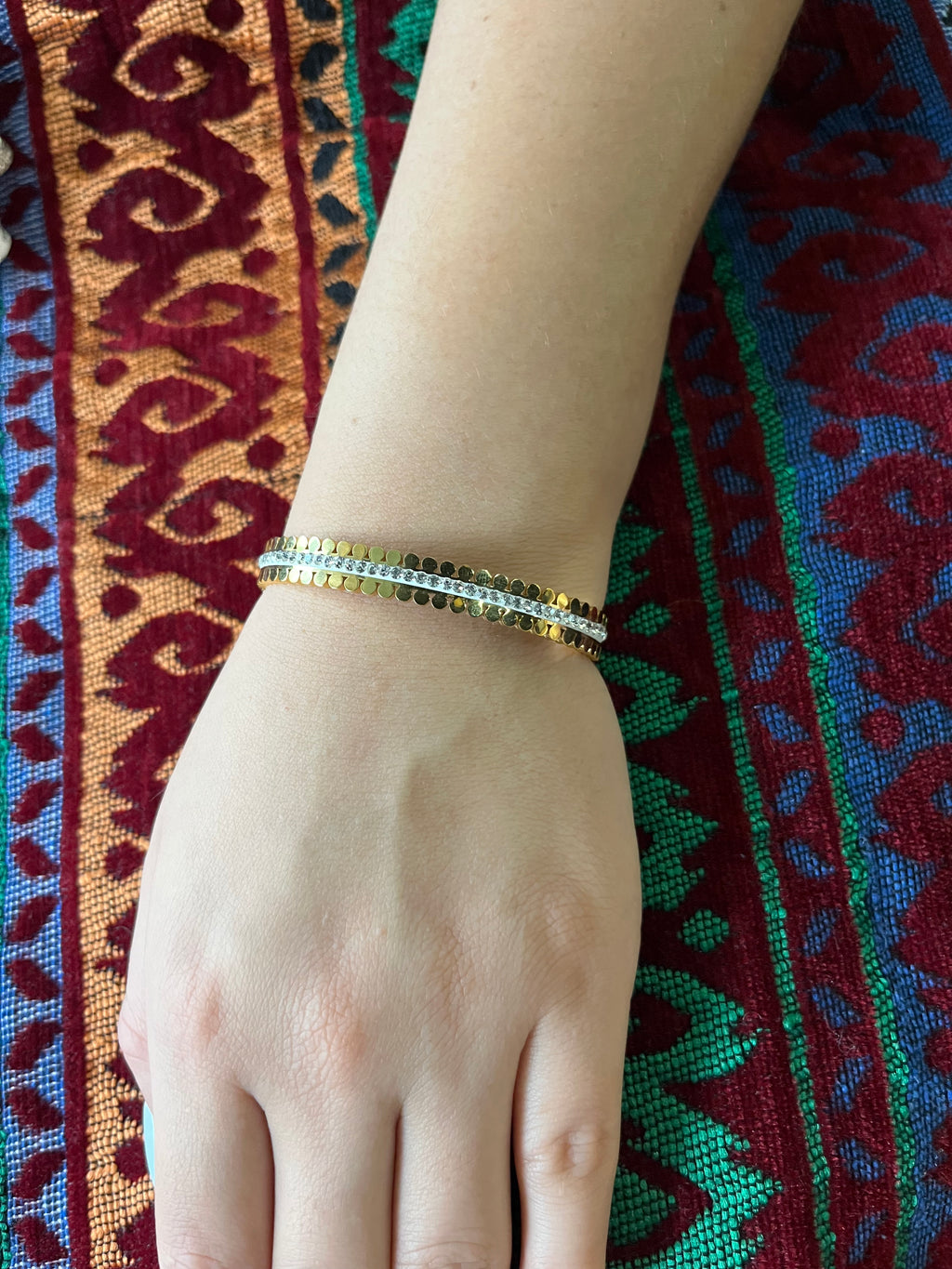 Stainless Steel Zircon Bracelet - SCBR1N4 - BUJIX