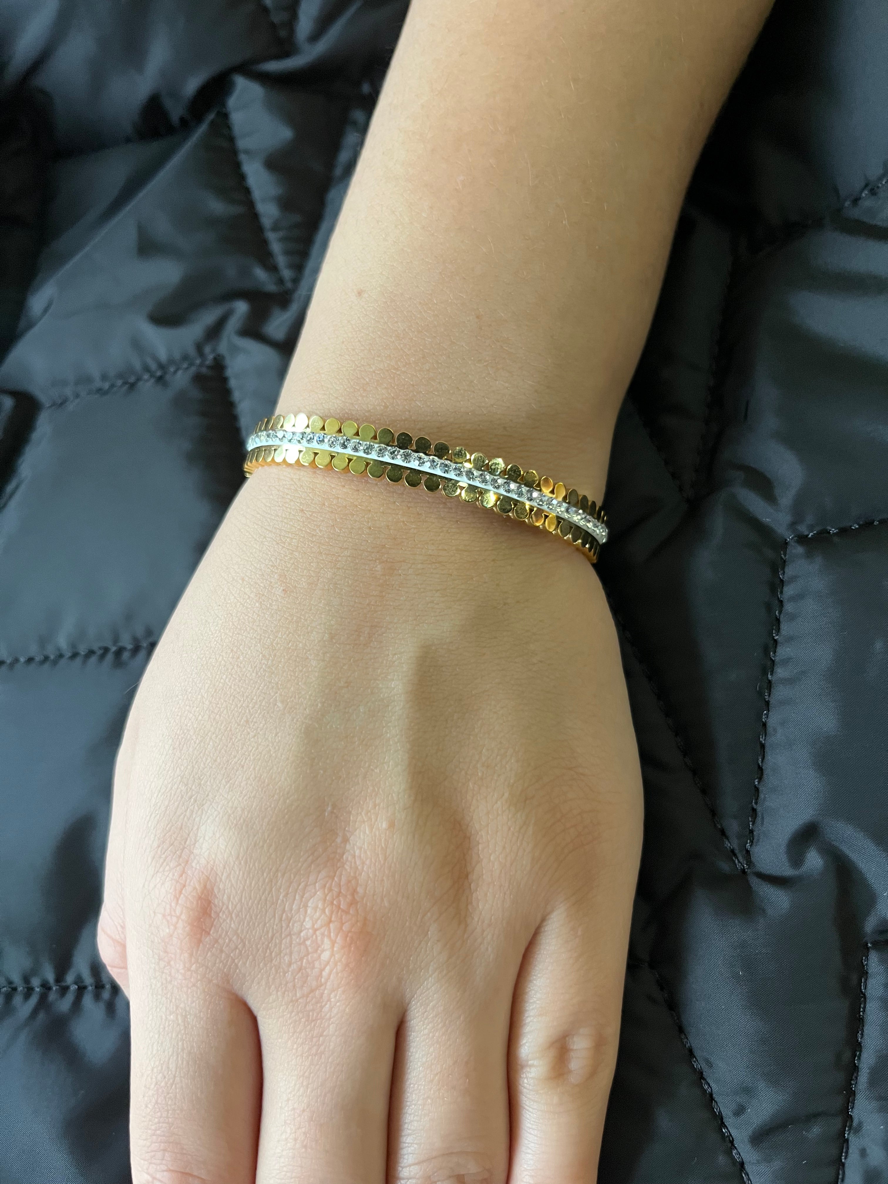 Stainless Steel Zircon Bracelet - SCBR1N4 - BUJIX