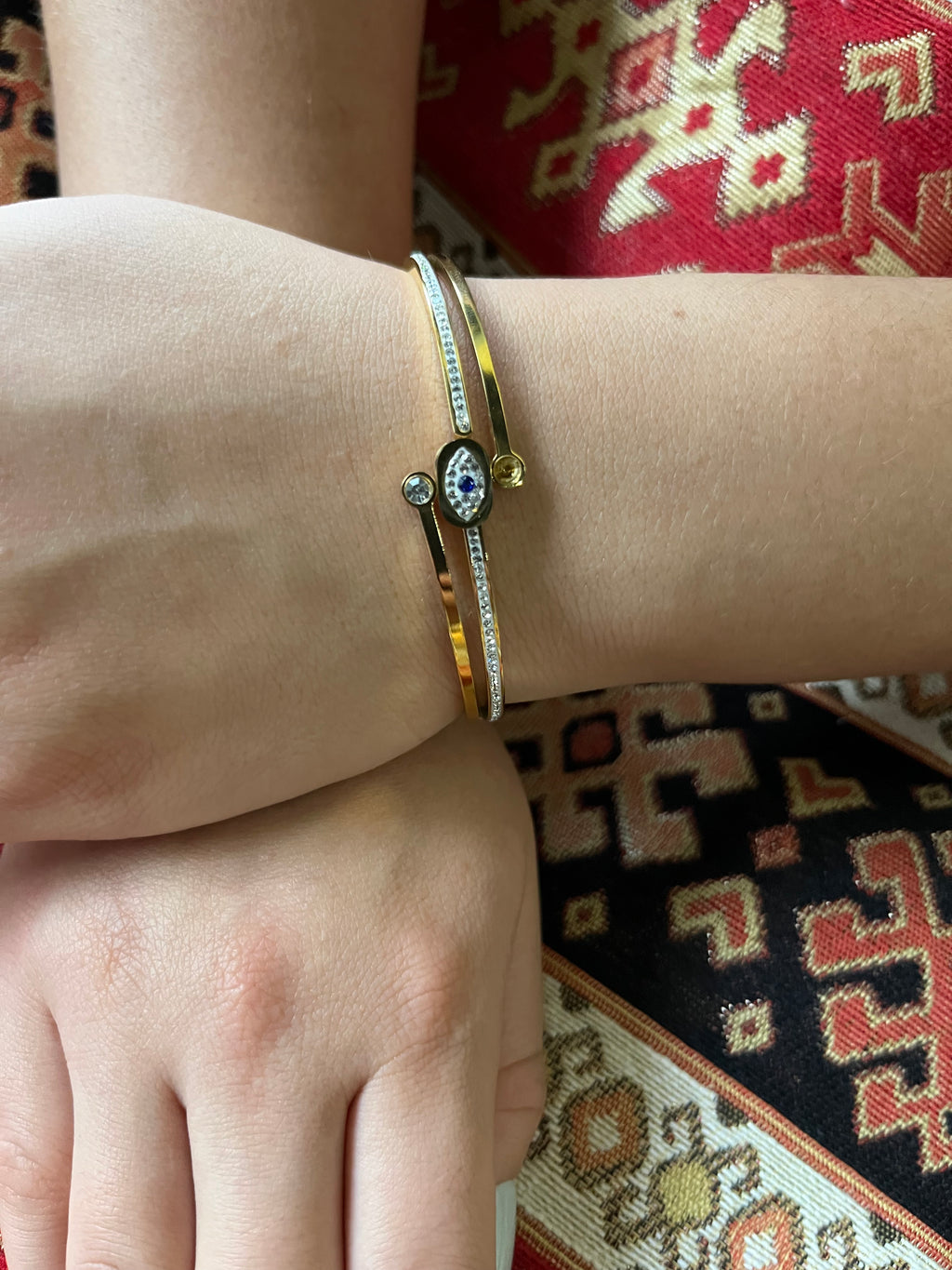 Stainless Steel Evil Eye Bracelet - SCBR1N5 - BUJIX