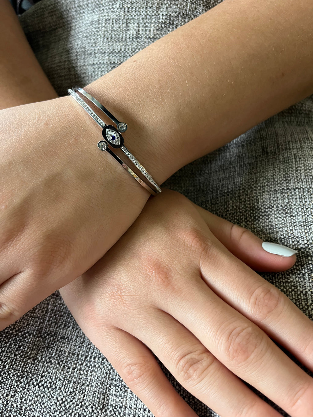 Stainless Steel Evil Eye Bracelet - SCBR1N5 - BUJIX