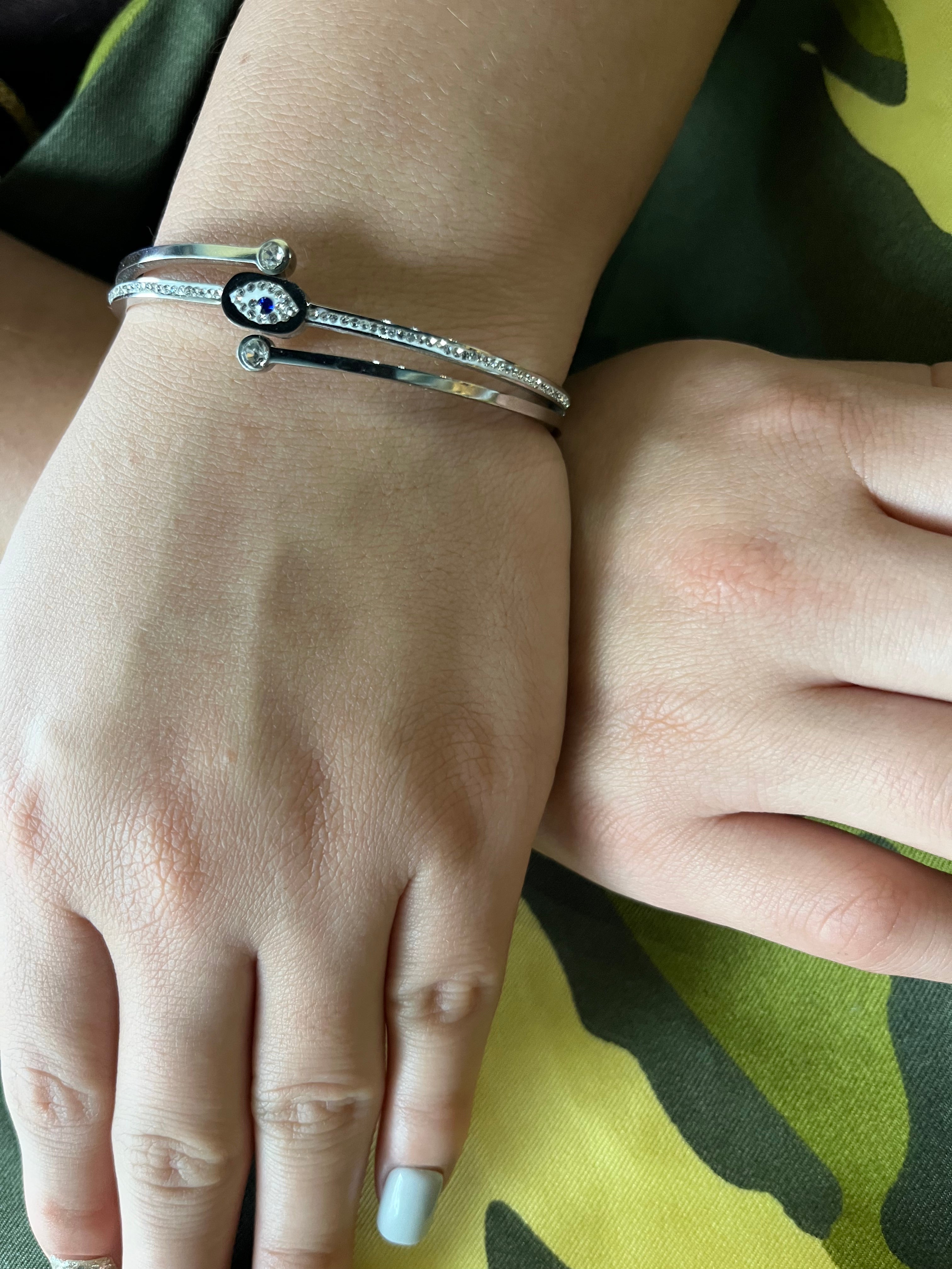 Stainless Steel Evil Eye Bracelet - SCBR1N5 - BUJIX