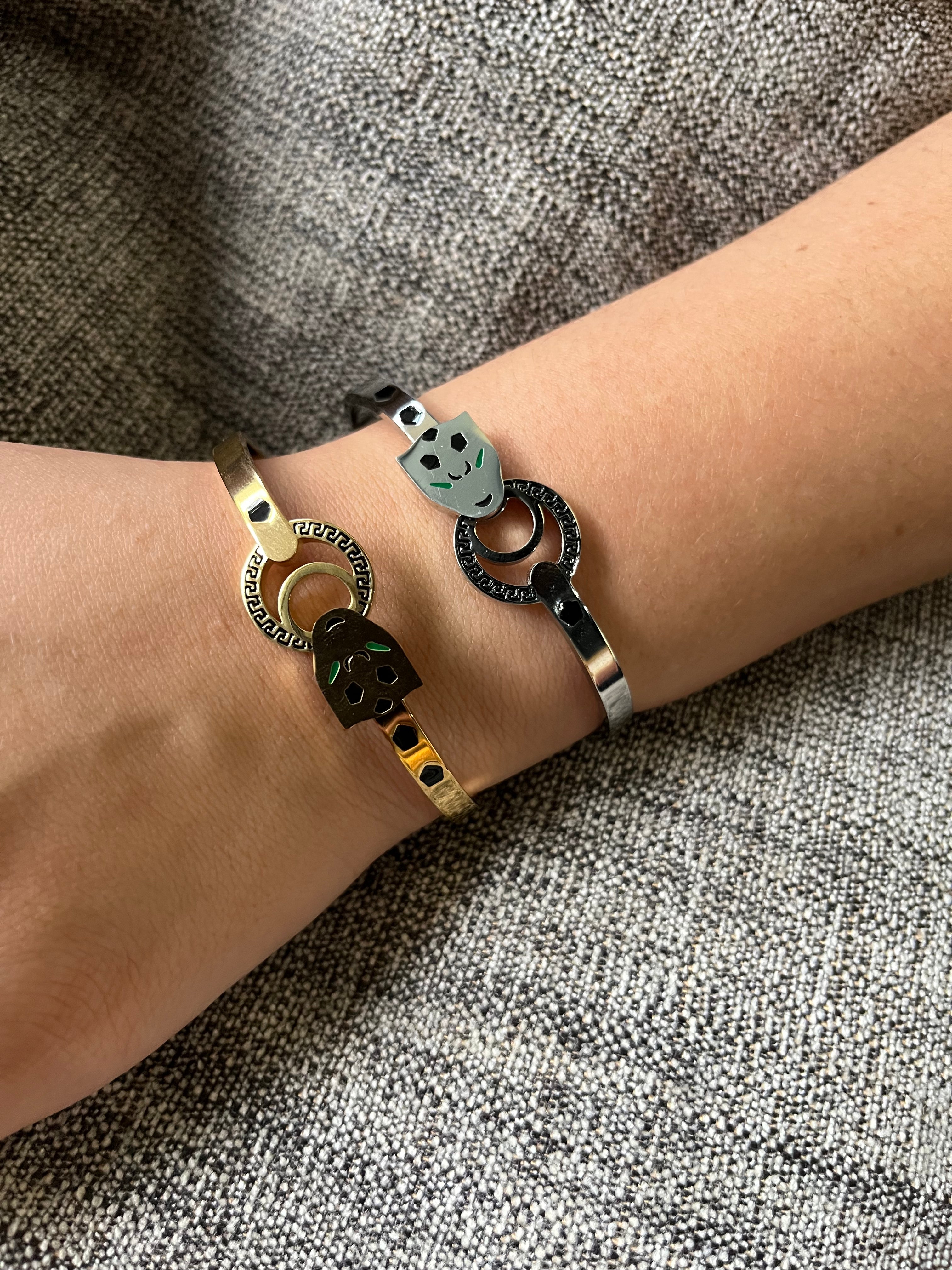 Stainless Steel Snake Bangle Bracelet - SCBR1N6 - BUJIX