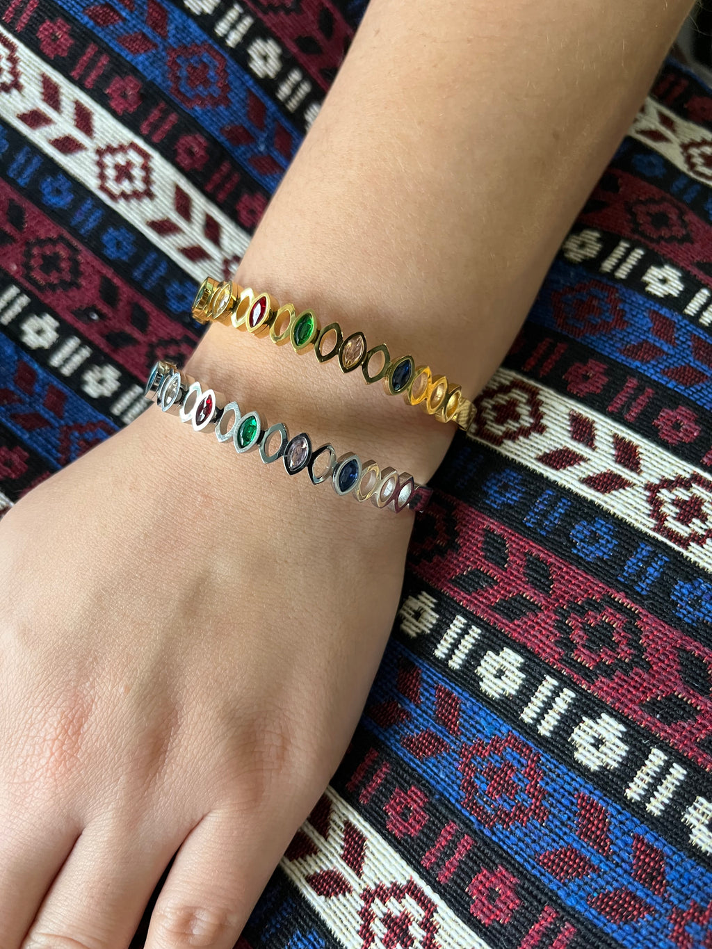 Stainless Steel Multi-Color Bangle Bracelet - SCBR1N7 - BUJIX