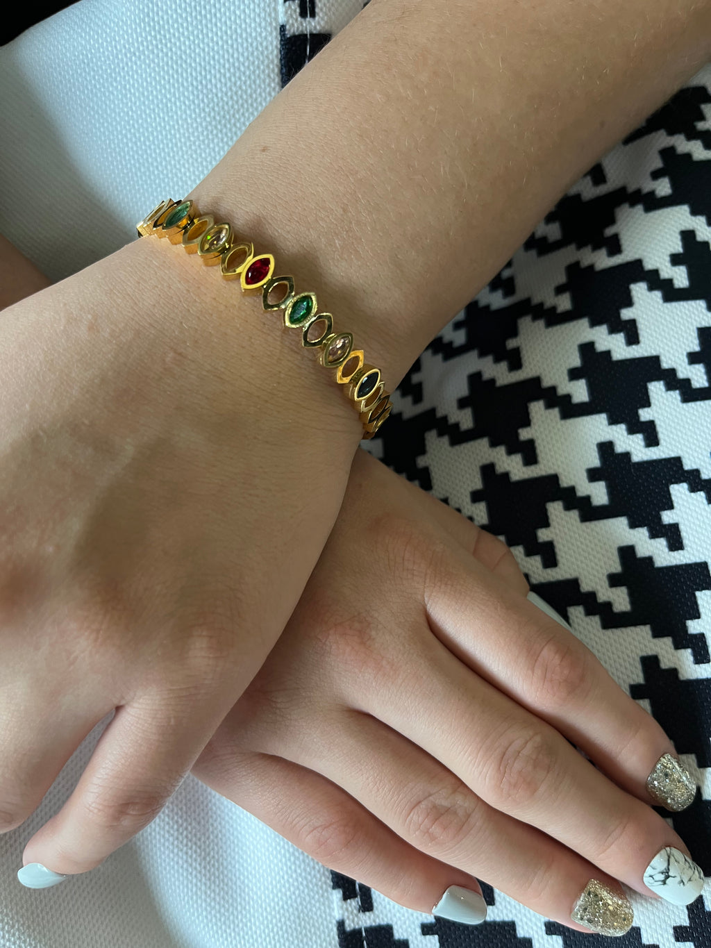 Stainless Steel Multi-Color Bangle Bracelet - SCBR1N7 - BUJIX