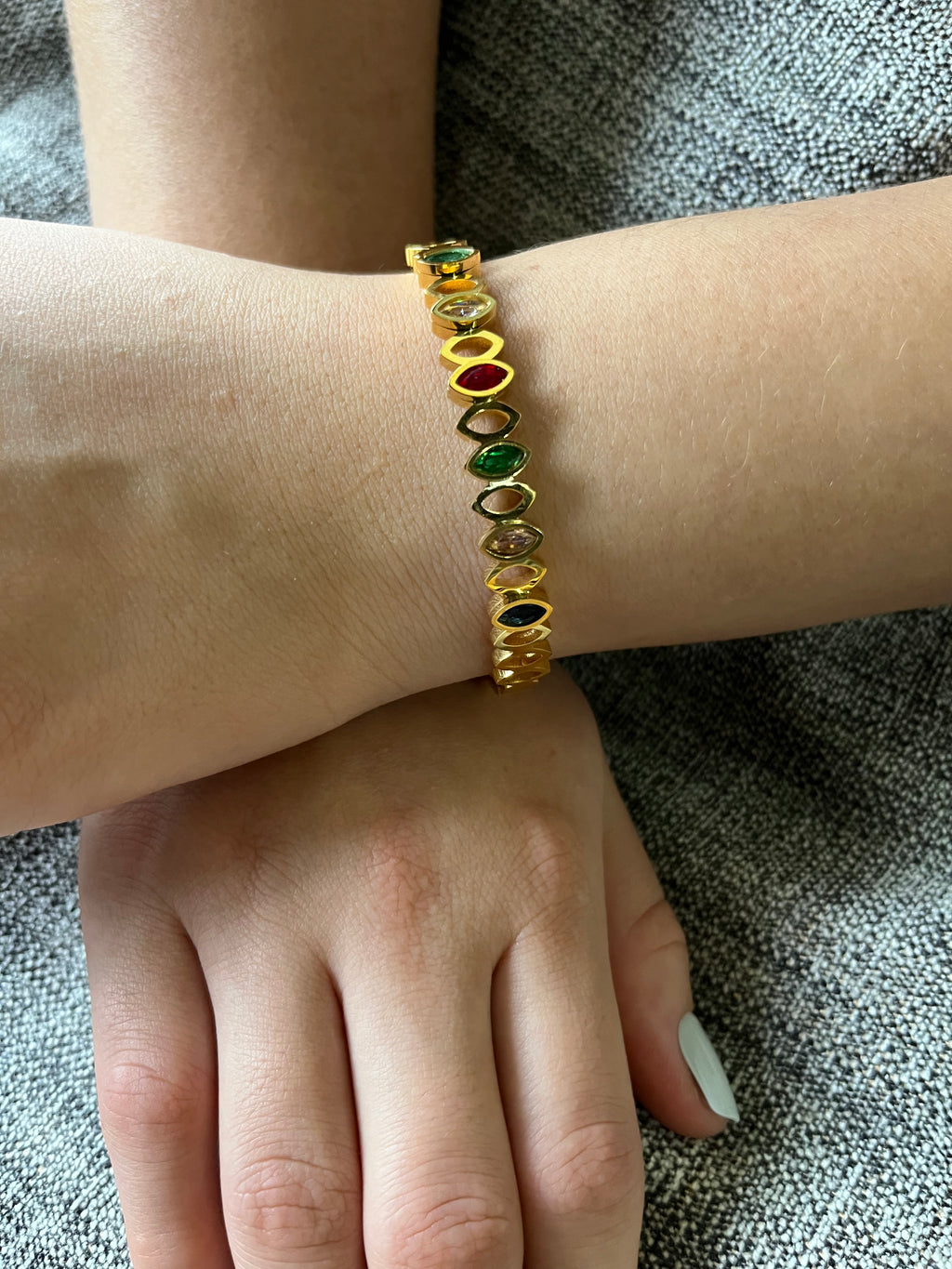 Stainless Steel Multi-Color Bangle Bracelet - SCBR1N7 - BUJIX