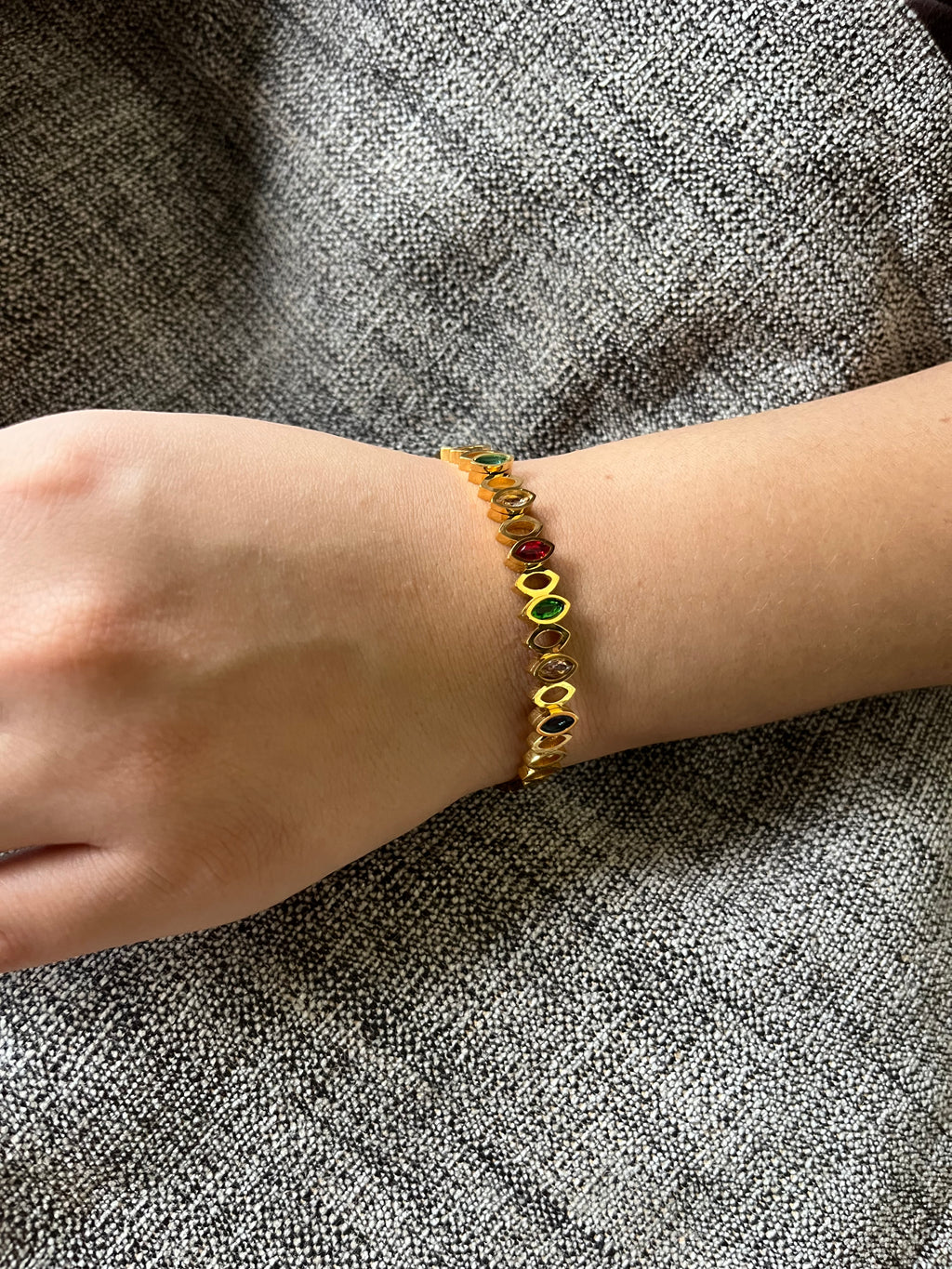 Stainless Steel Multi-Color Bangle Bracelet - SCBR1N7 - BUJIX