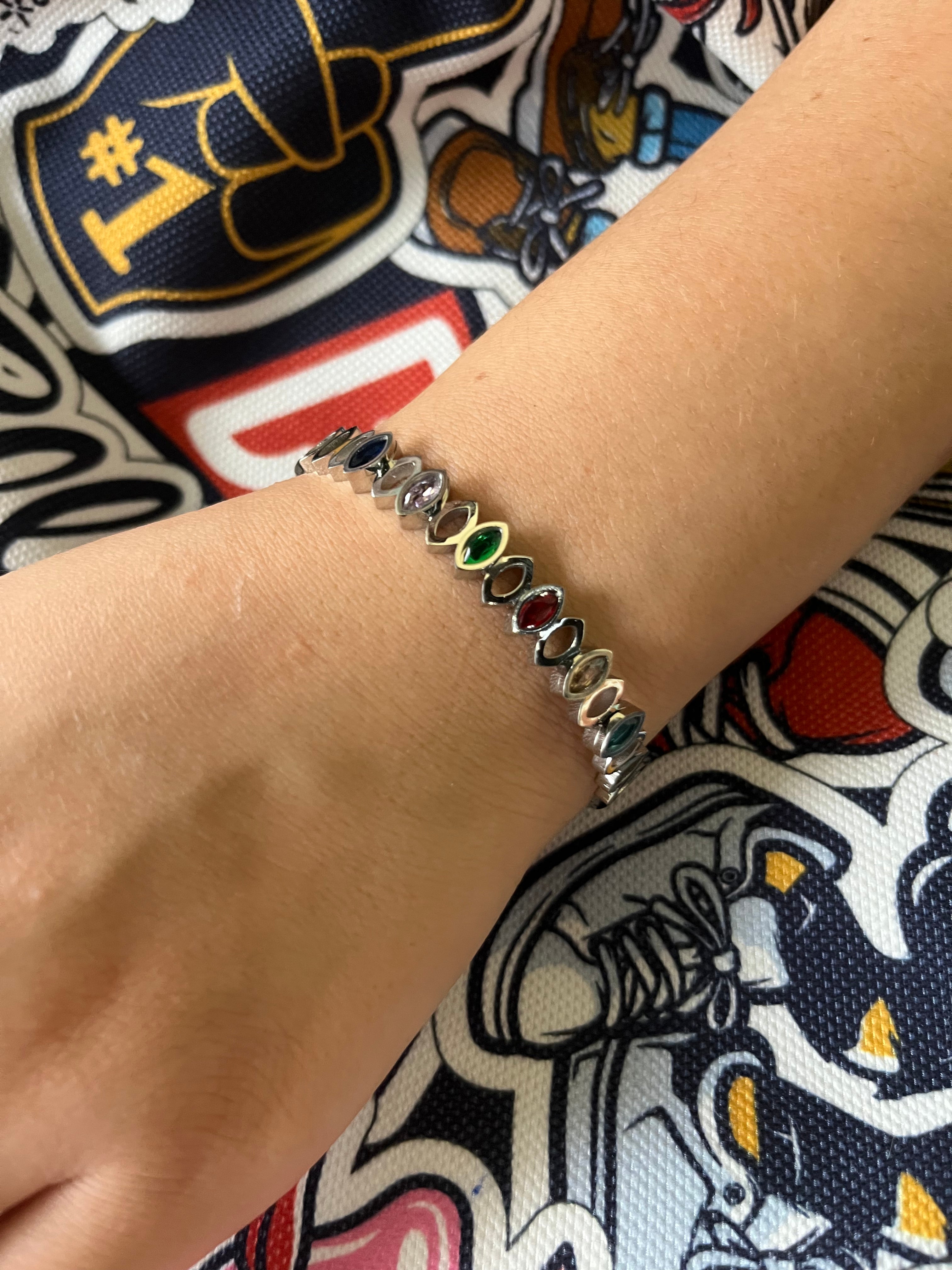 Stainless Steel Multi-Color Bangle Bracelet - SCBR1N7 - BUJIX