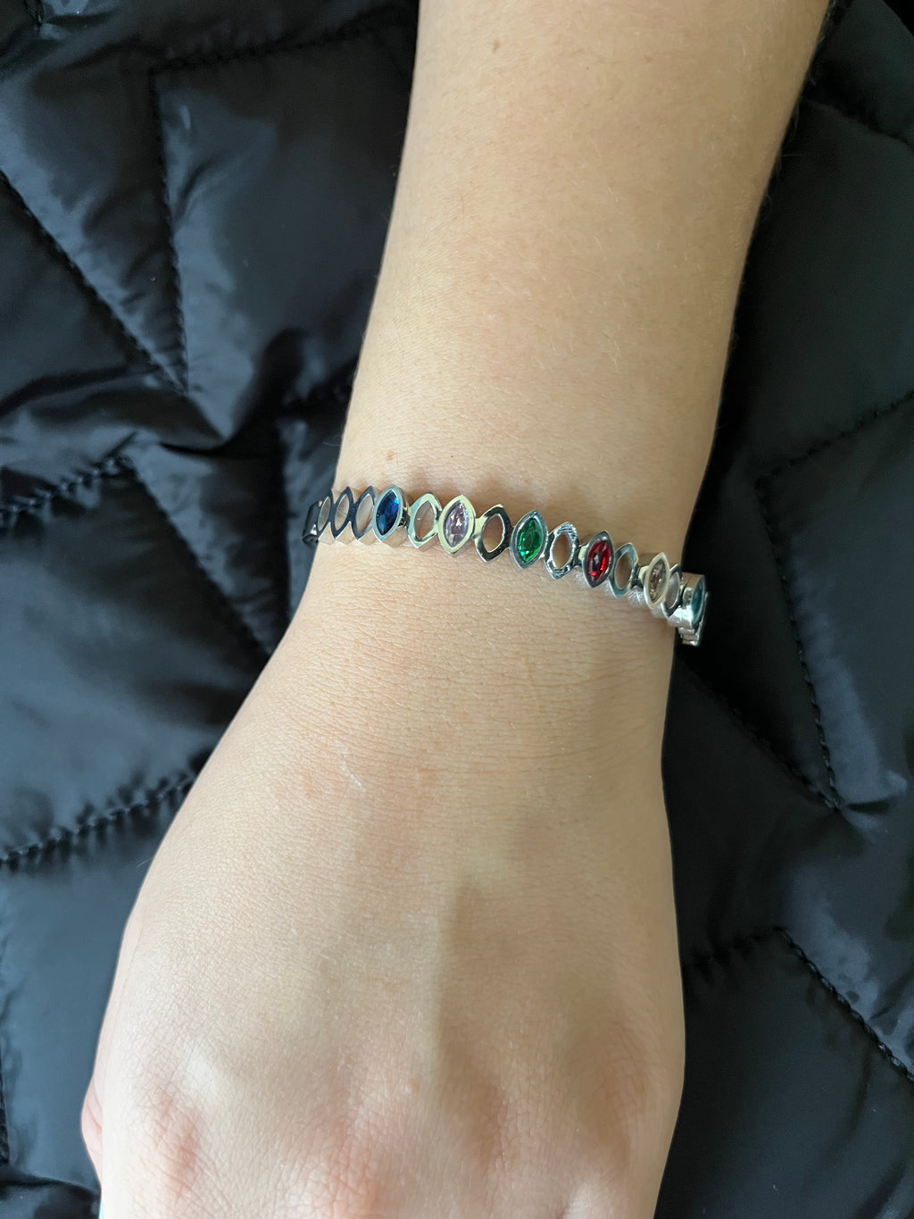 Stainless Steel Multi-Color Bangle Bracelet - SCBR1N7 - BUJIX