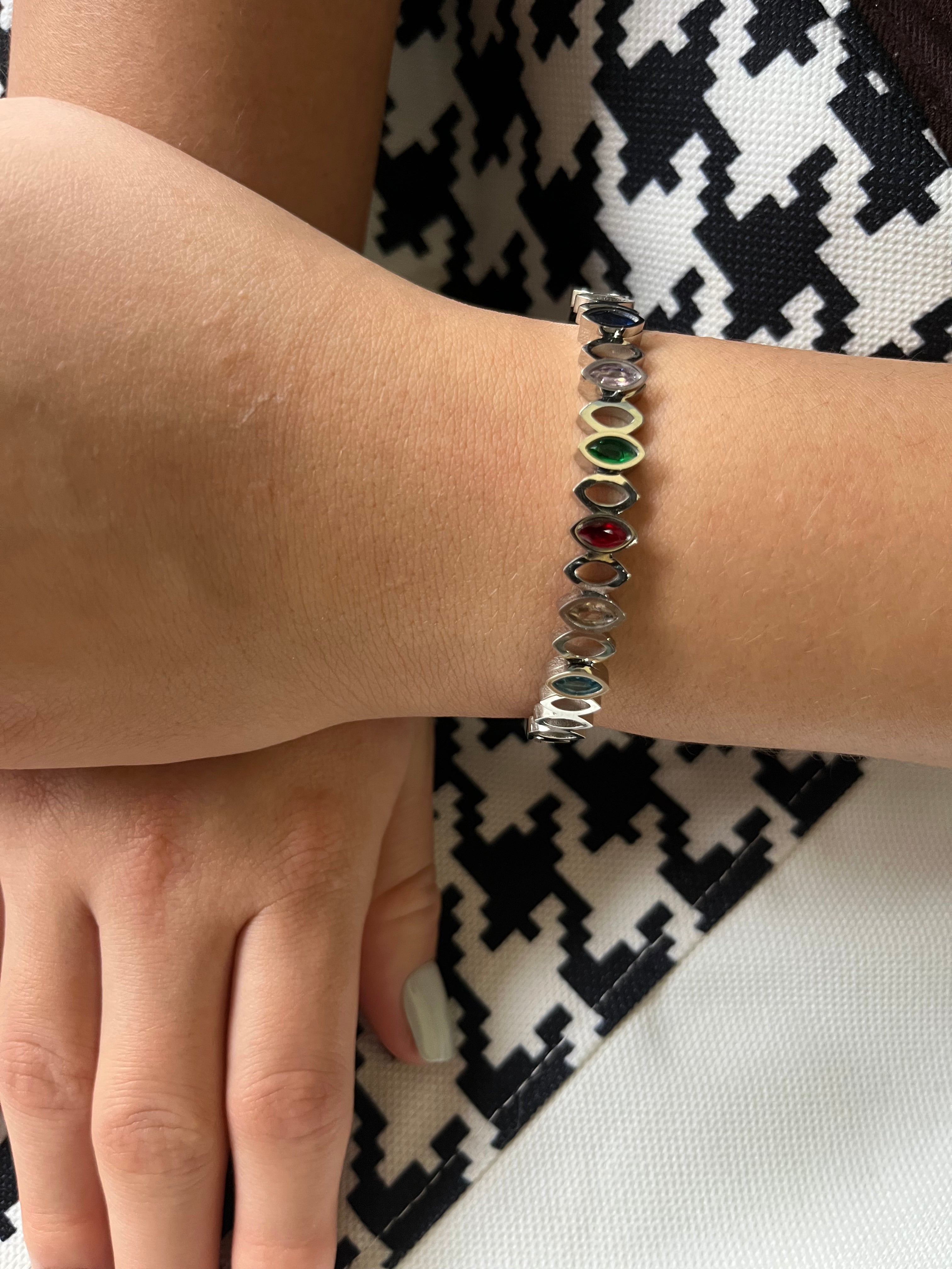 Stainless Steel Multi-Color Bangle Bracelet - SCBR1N7 - BUJIX