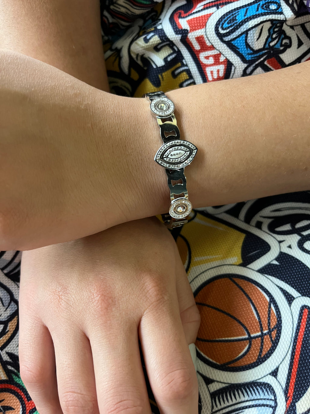 Stainless Steel Zircon Drop Bangle Bracelet - SCBR1N9 - BUJIX