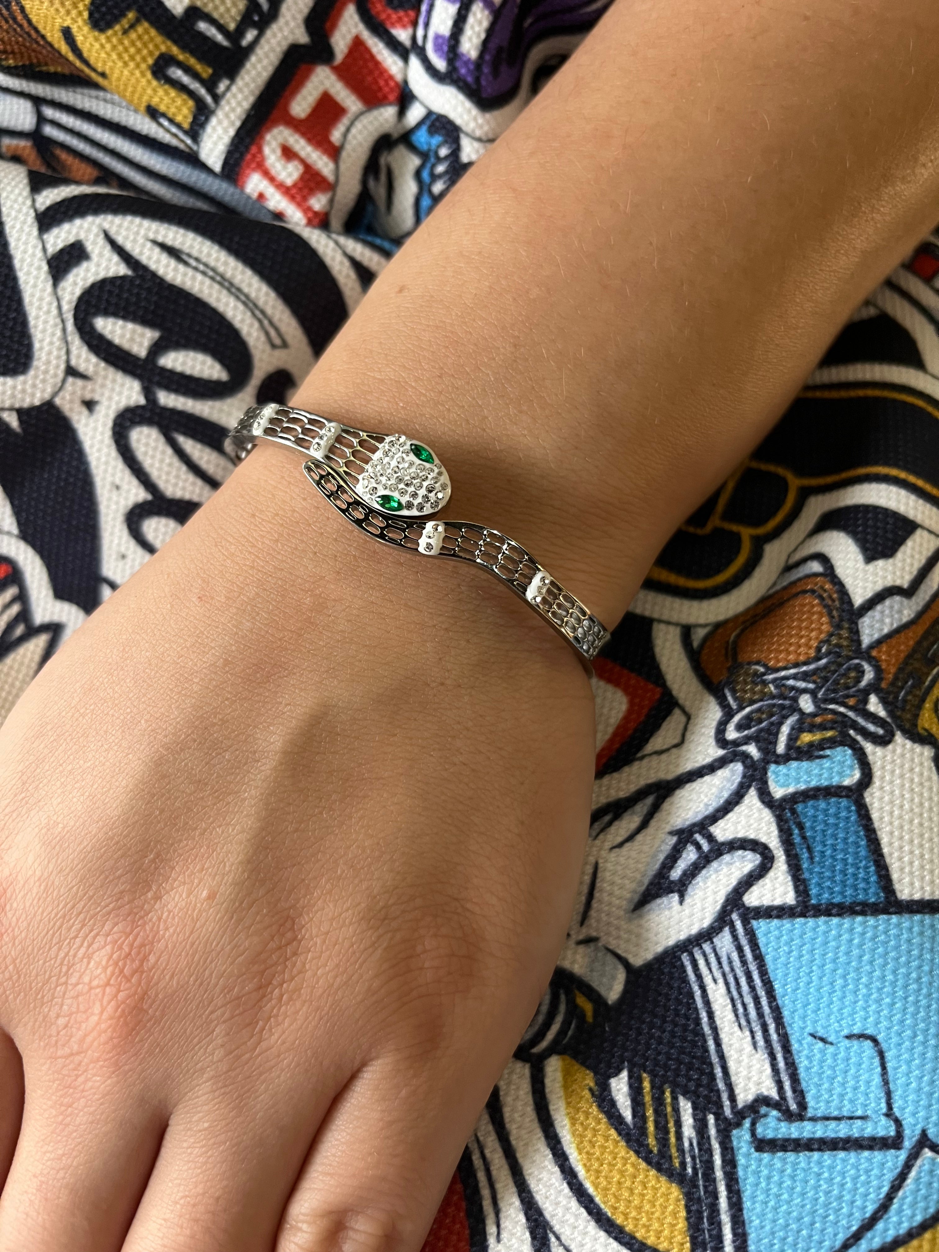 Stainless Steel Snake Bracelet - SCBR1N2 - BUJIX