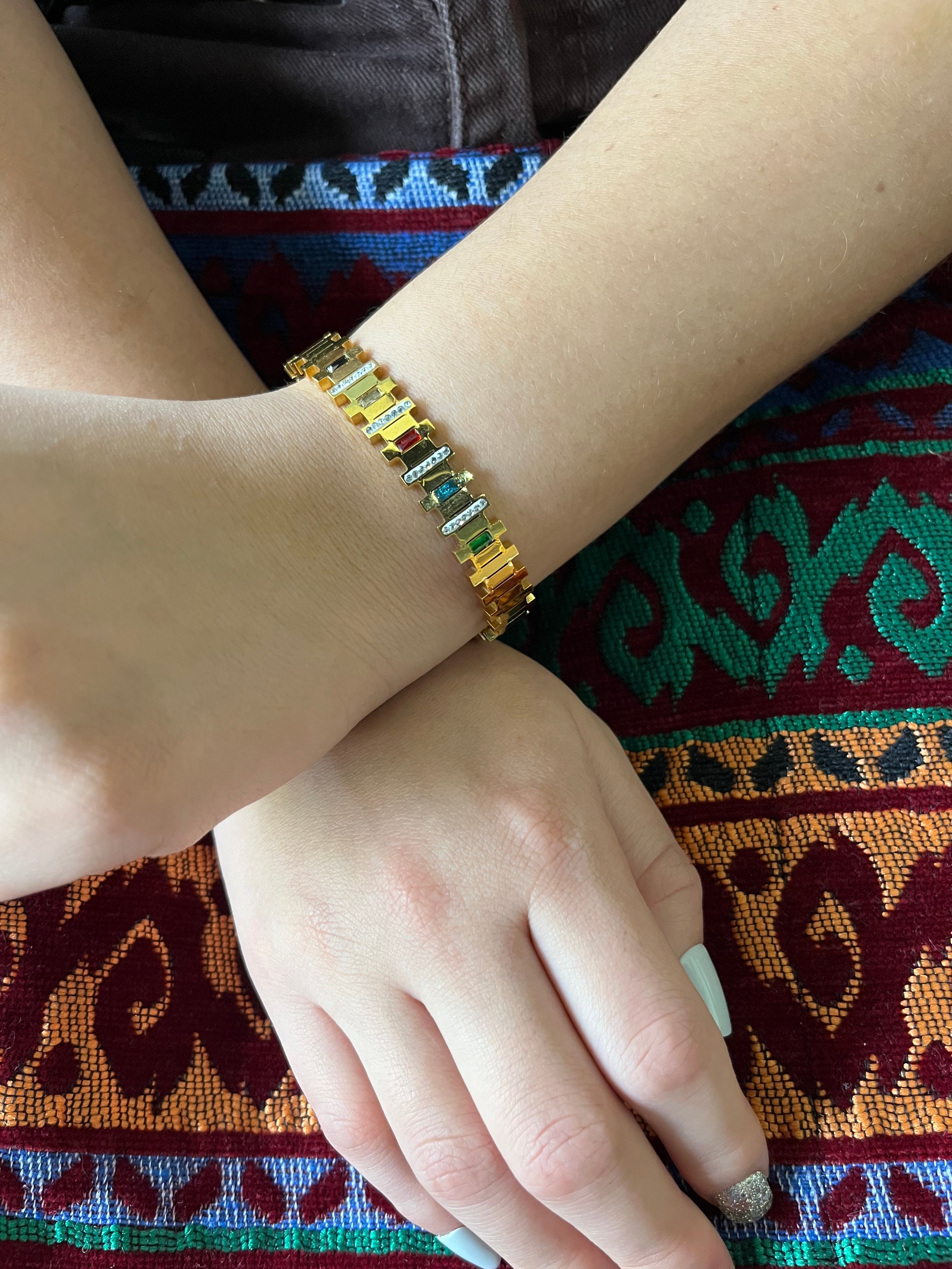 Stainless Steel Colorful Bangle Bracelet - SCBR1N10 - BUJIX