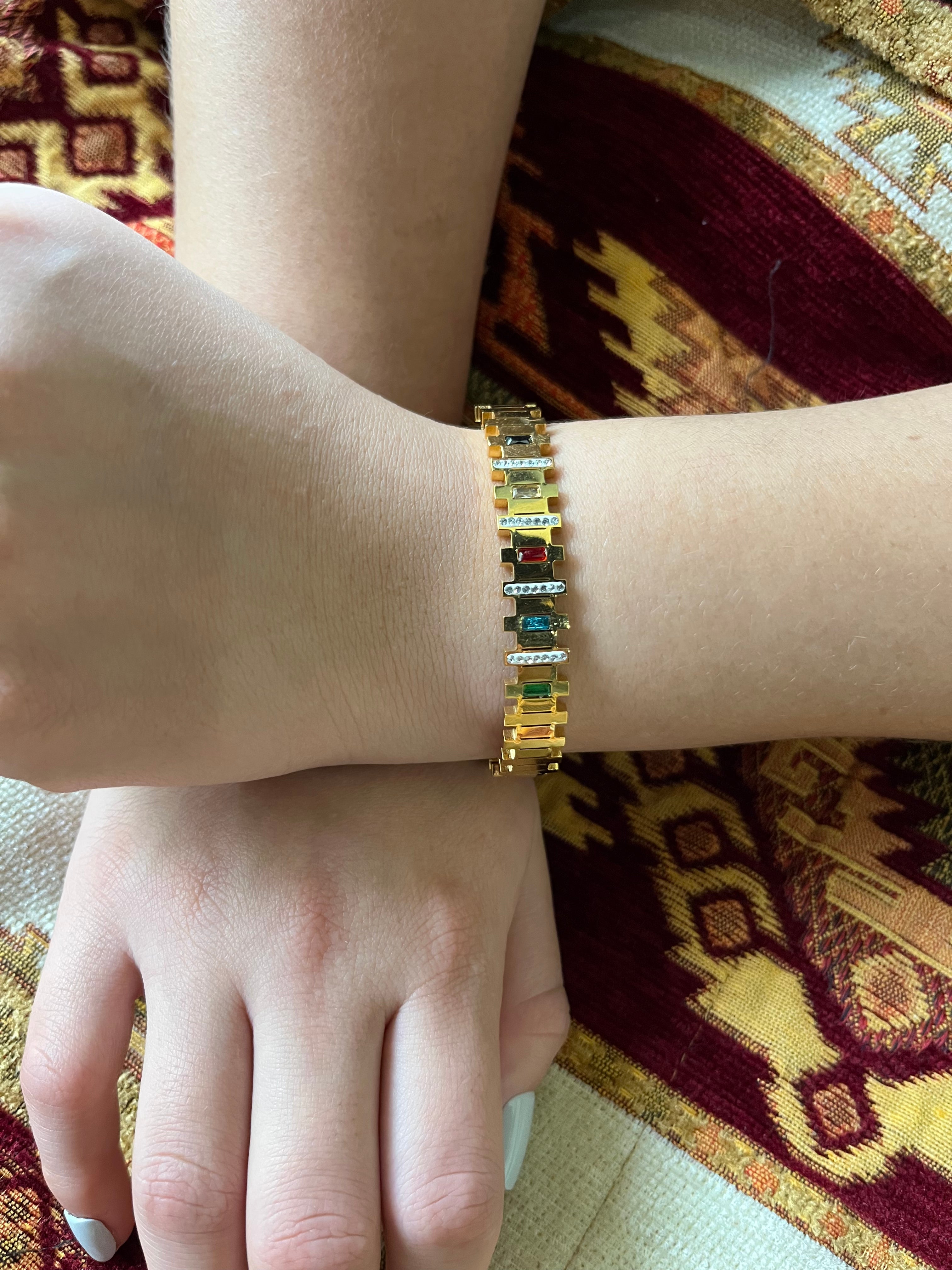 Stainless Steel Colorful Bangle Bracelet - SCBR1N10 - BUJIX