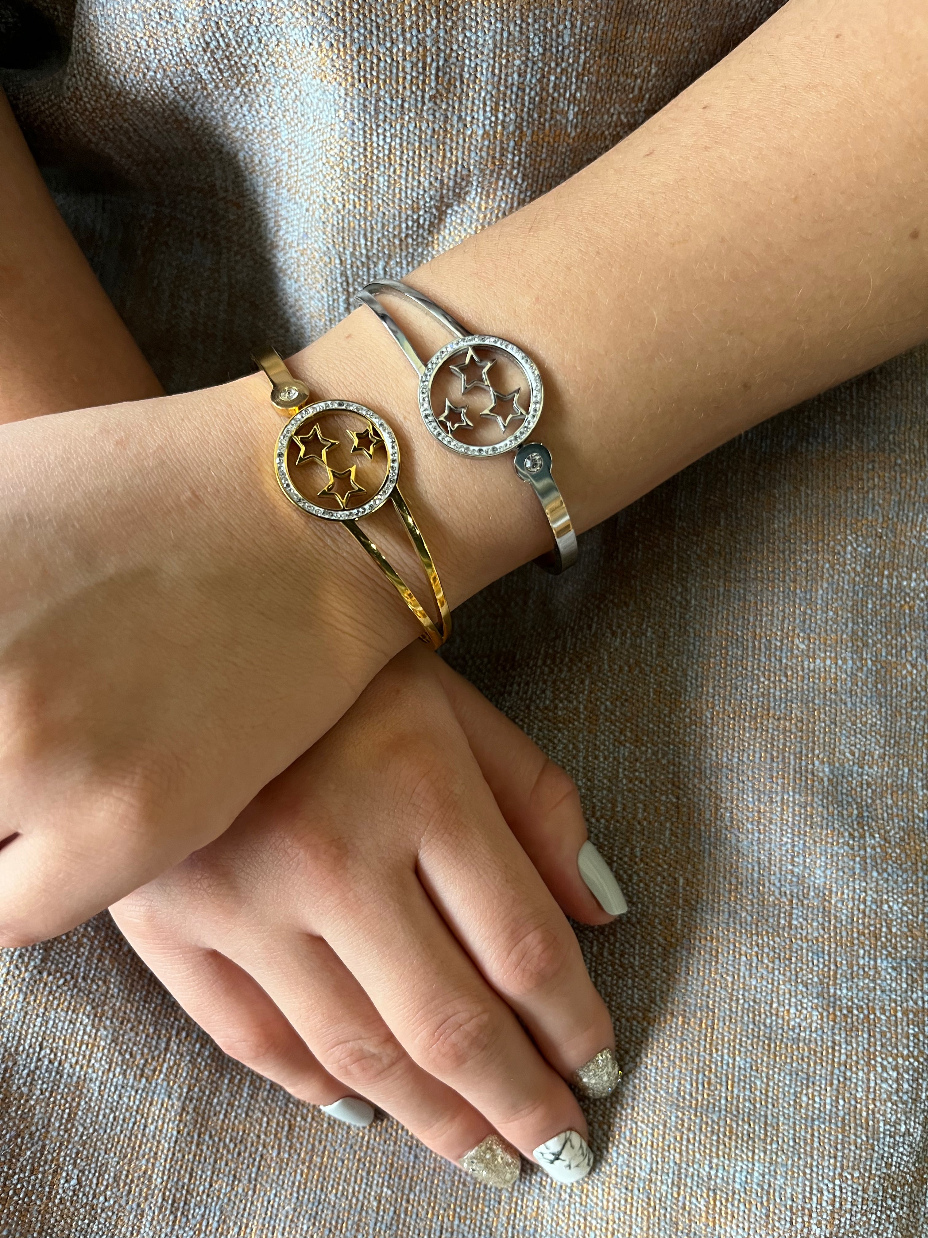 Stainless Steel Star Bracelet - SCBR2N5 - BUJIX