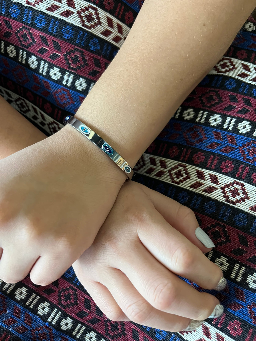 Stainless Steel Evil Eye Bracelet - SCBR3N03 - BUJIX