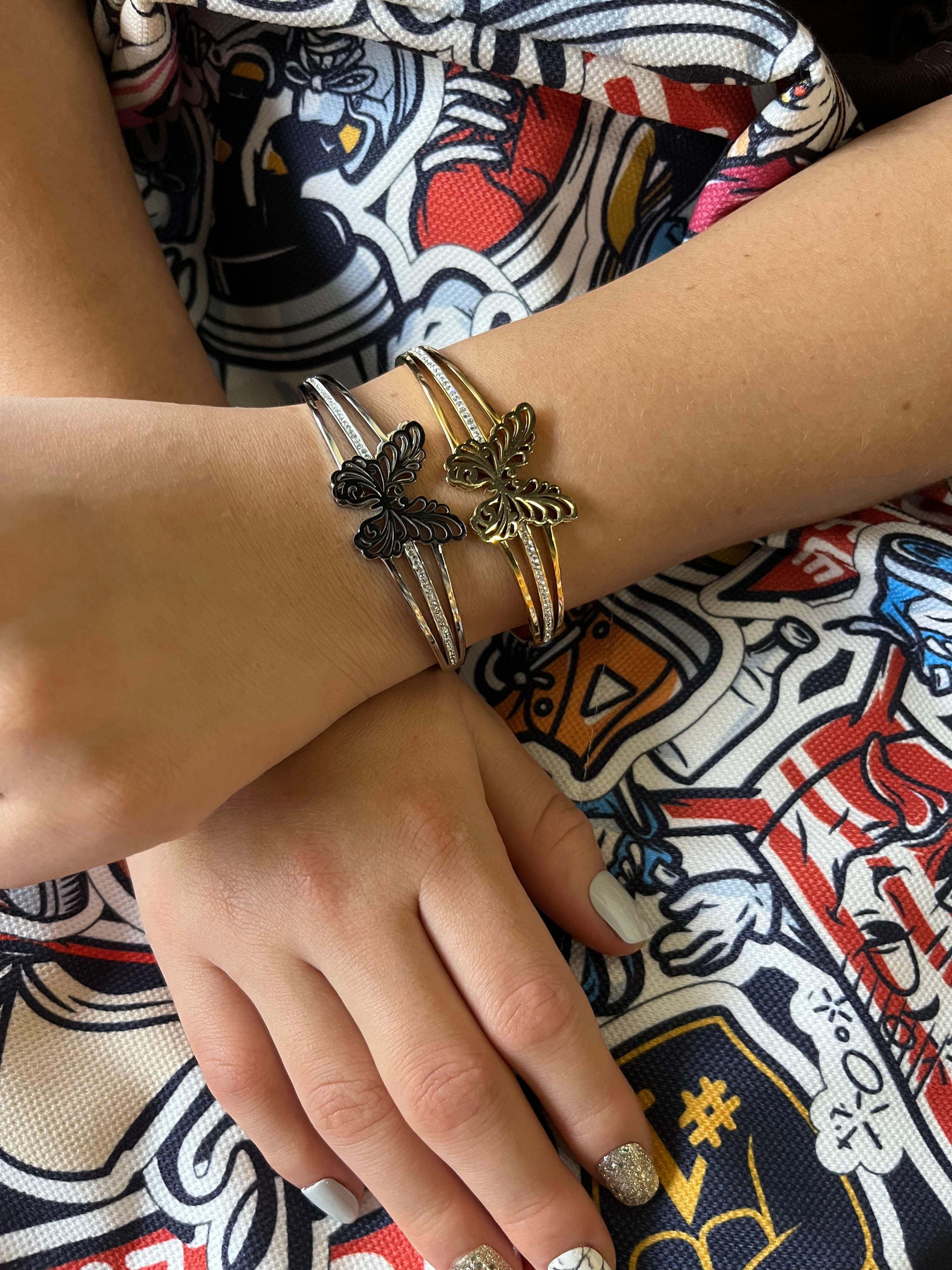 Stainless Steel Butterfly Bracelet - SCBR3N06 - BUJIX