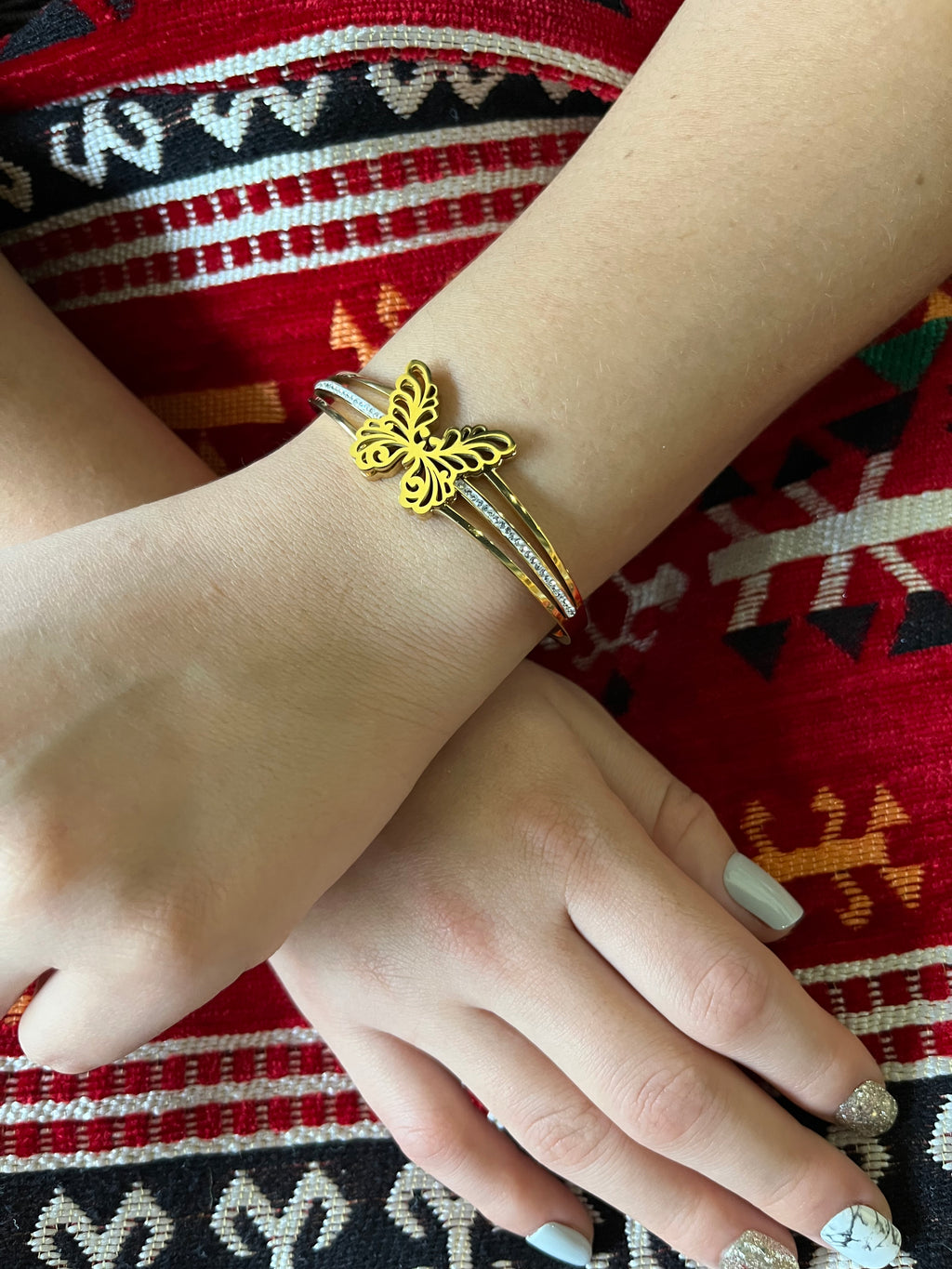 Stainless Steel Butterfly Bracelet - SCBR3N06 - BUJIX