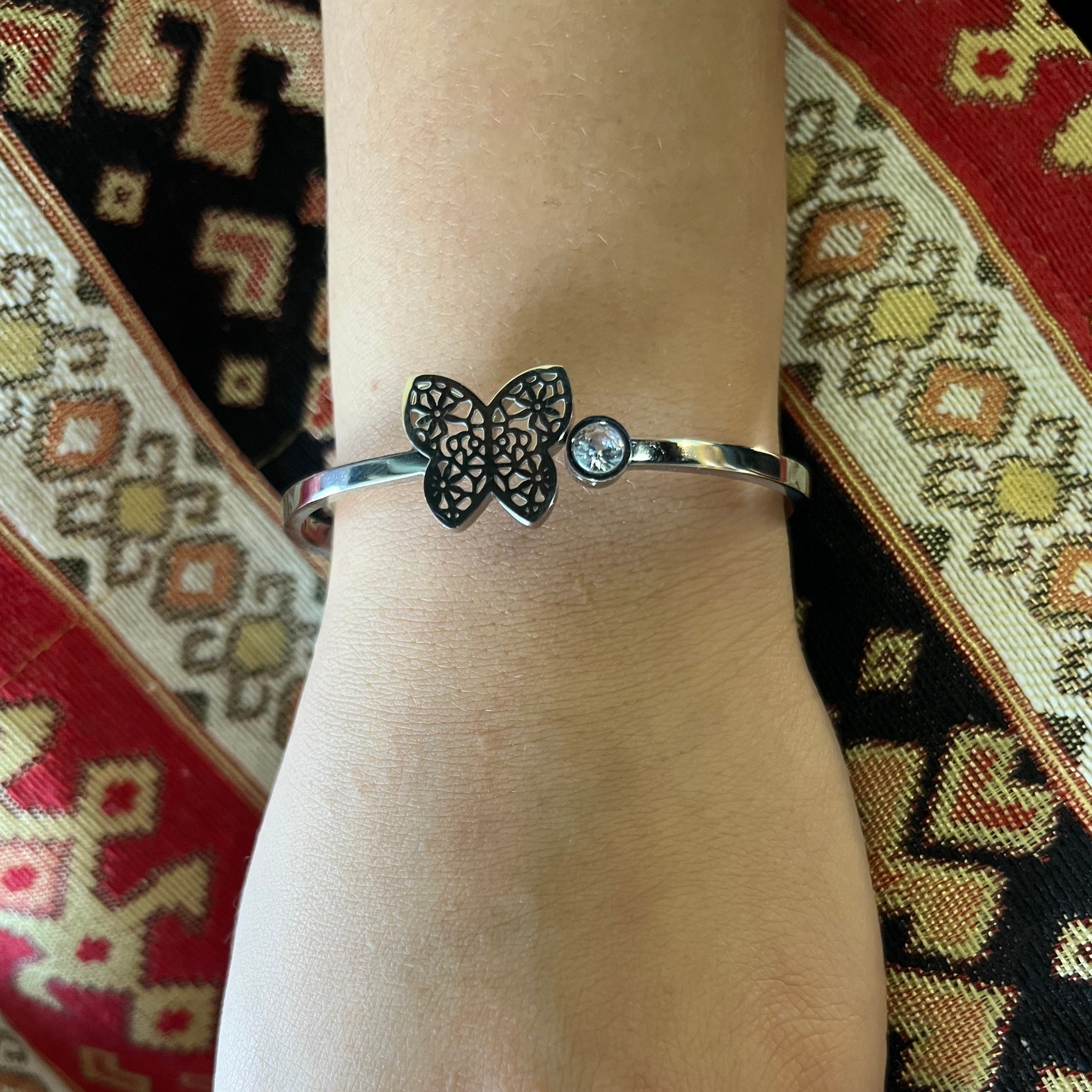 Stainless Steel Butterfly Bracelet - SCBR4N01 - BUJIX
