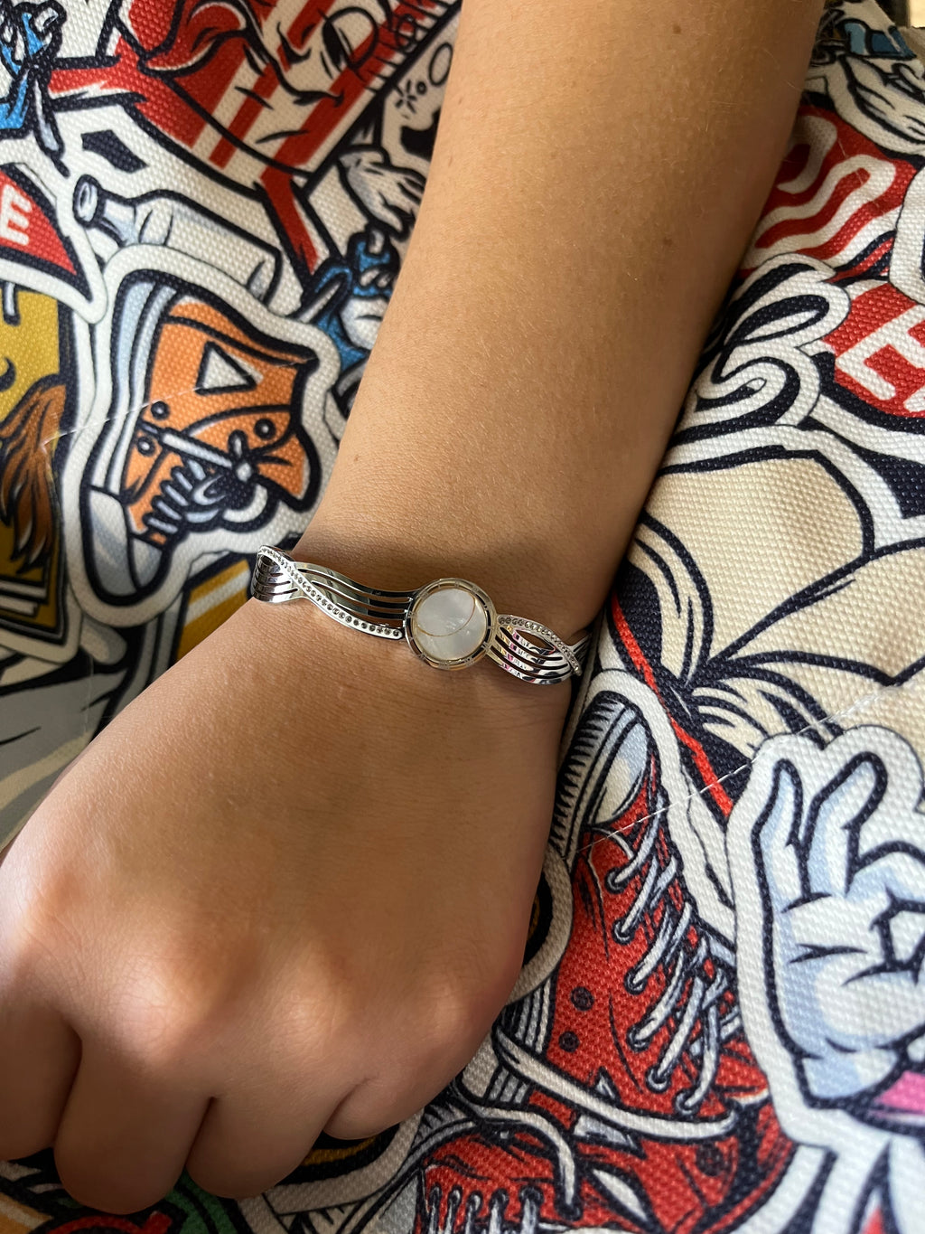 Stainless Steel Pearl Bracelet - SCBR4N02 - BUJIX