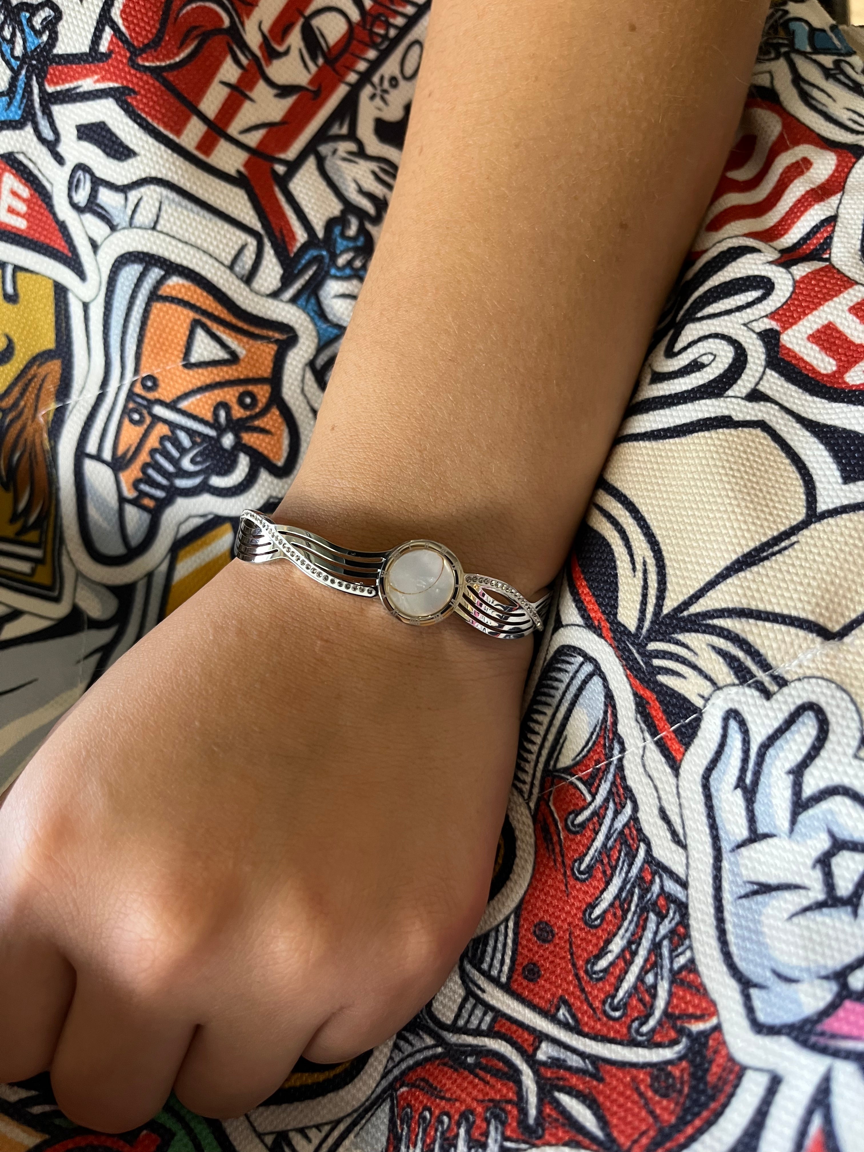 Stainless Steel Pearl Bracelet - SCBR4N02 - BUJIX