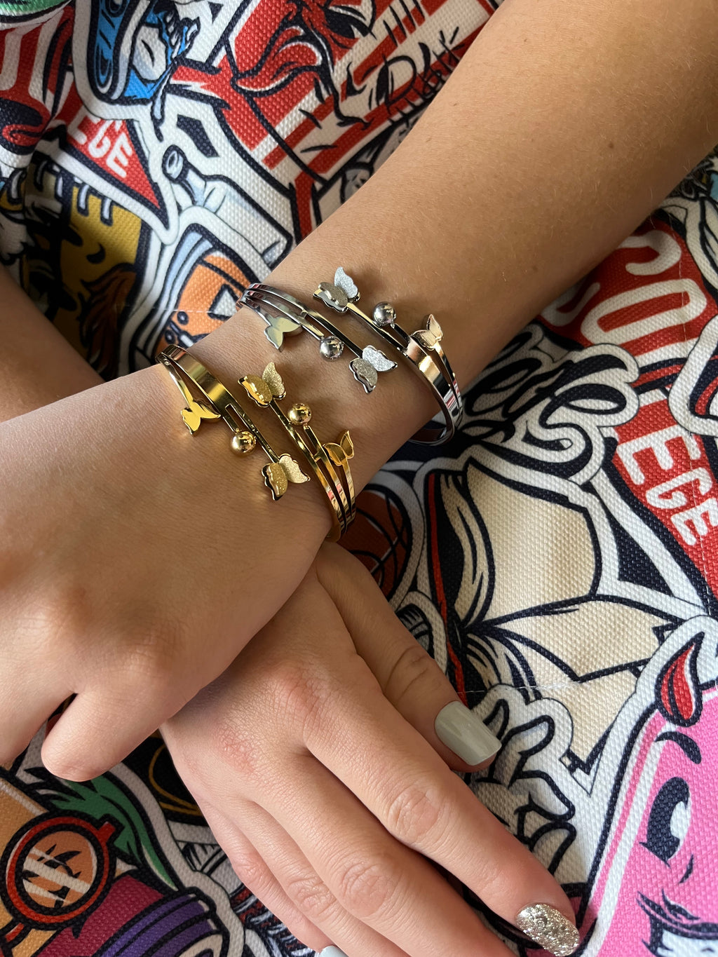 Stainless Steel Butterfly Bracelet - SCBR4N03 - BUJIX