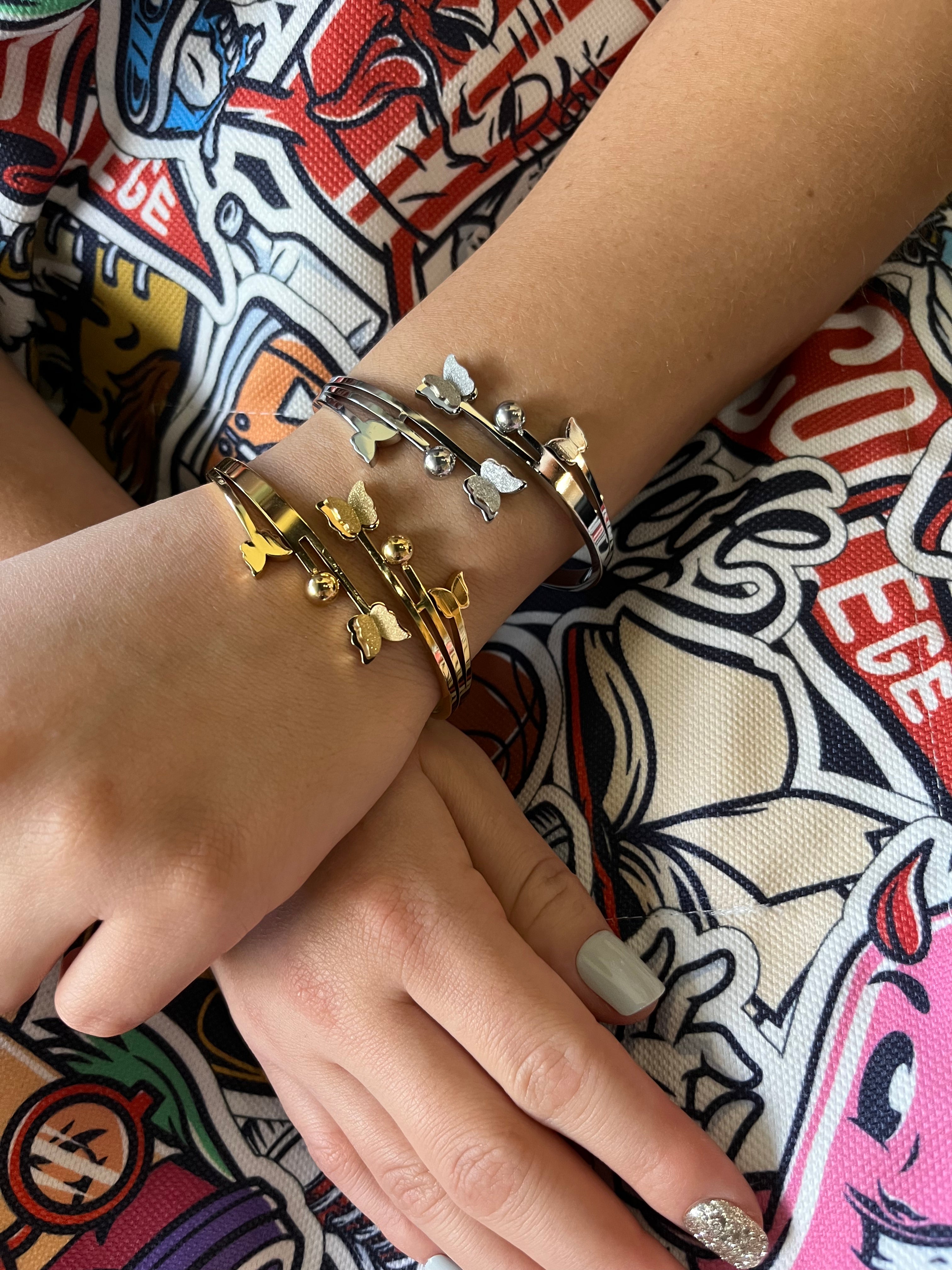 Stainless Steel Butterfly Bracelet - SCBR4N03 - BUJIX