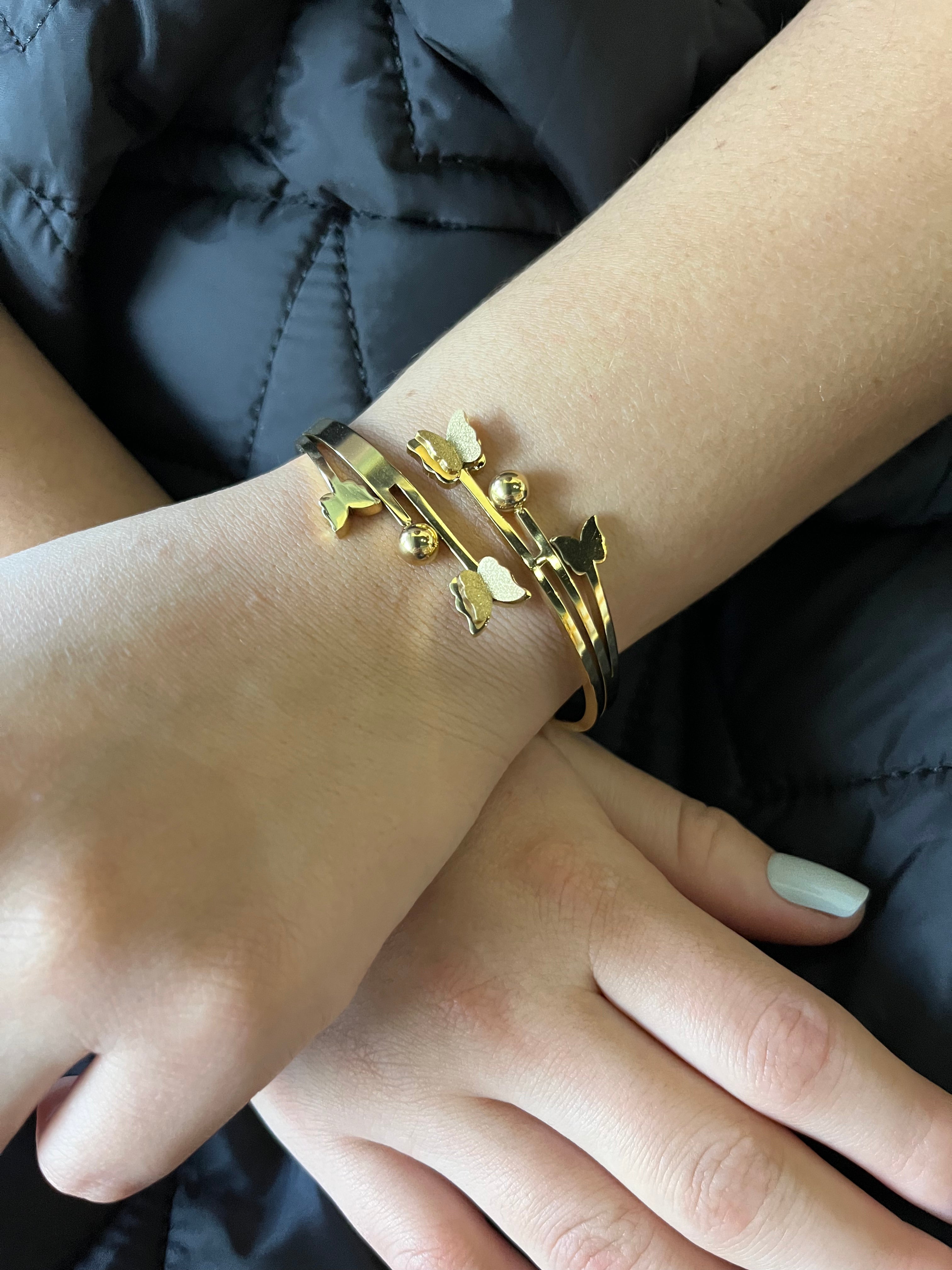 Stainless Steel Butterfly Bracelet - SCBR4N03 - BUJIX