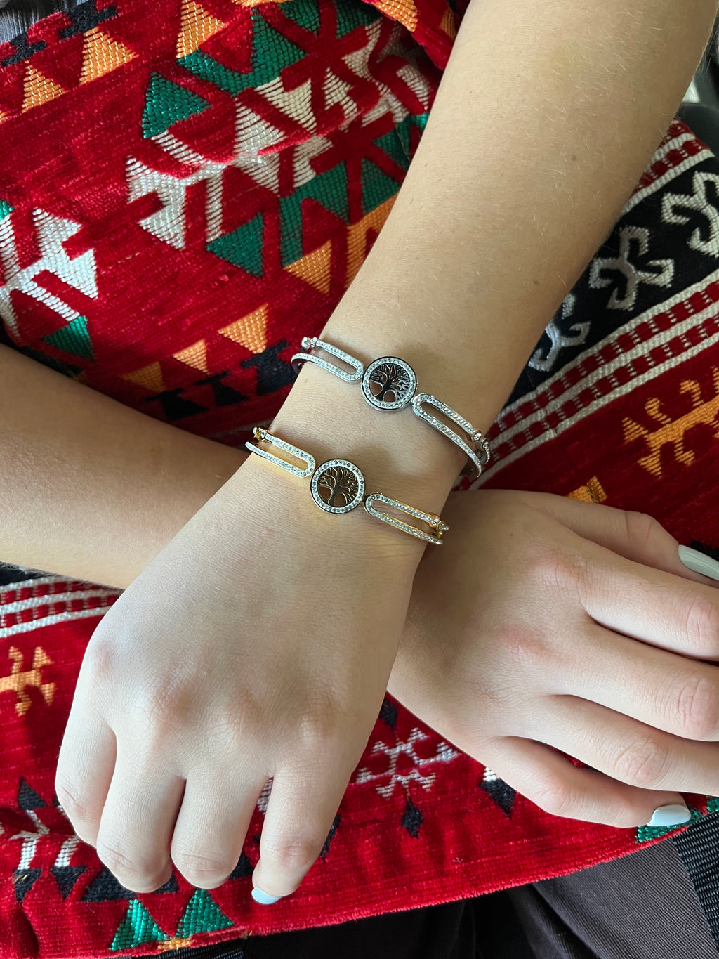 Stainless Steel Tree of Life Bracelet - SCBR4N07 - BUJIX