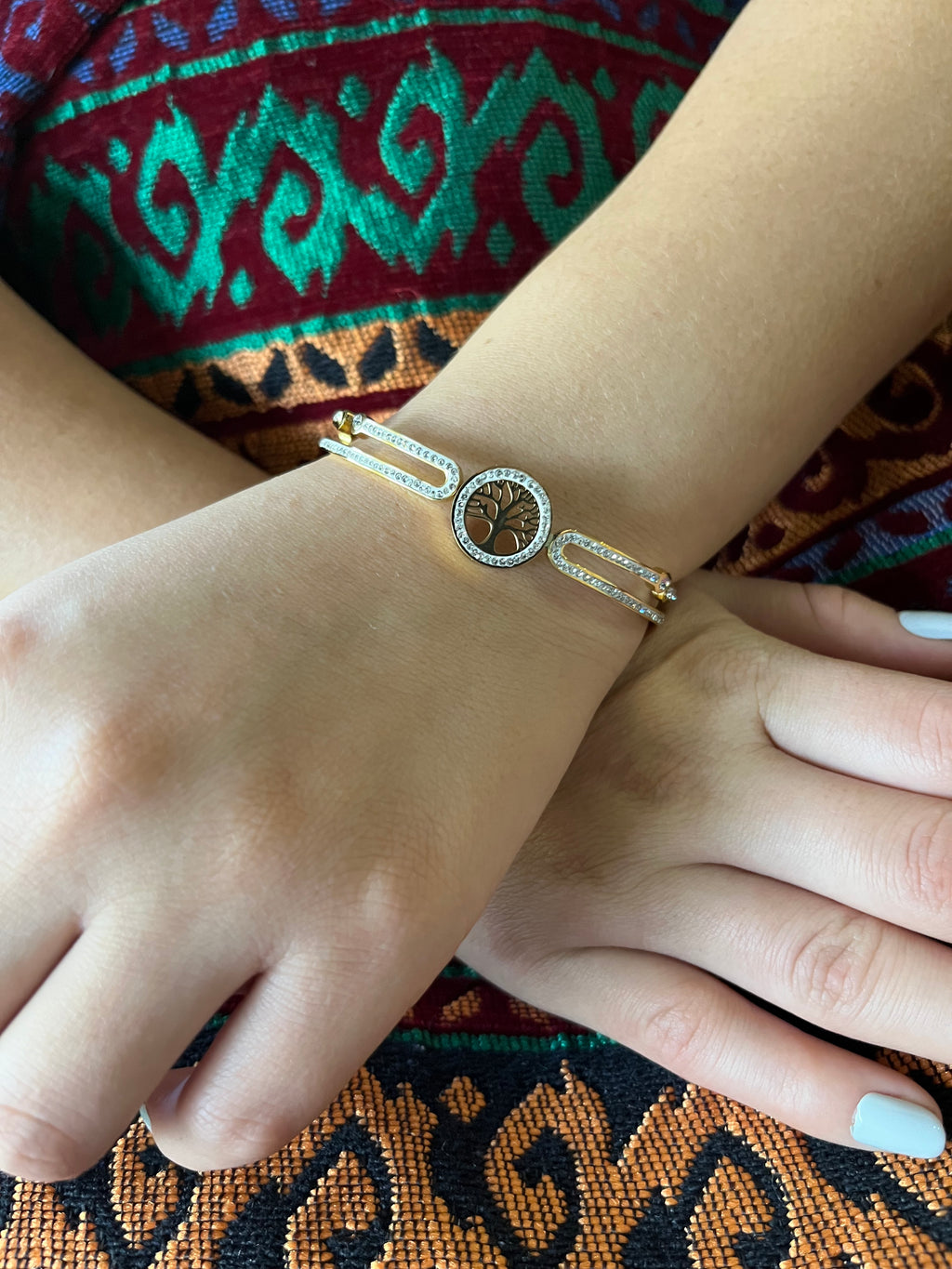 Stainless Steel Tree of Life Bracelet - SCBR4N07 - BUJIX