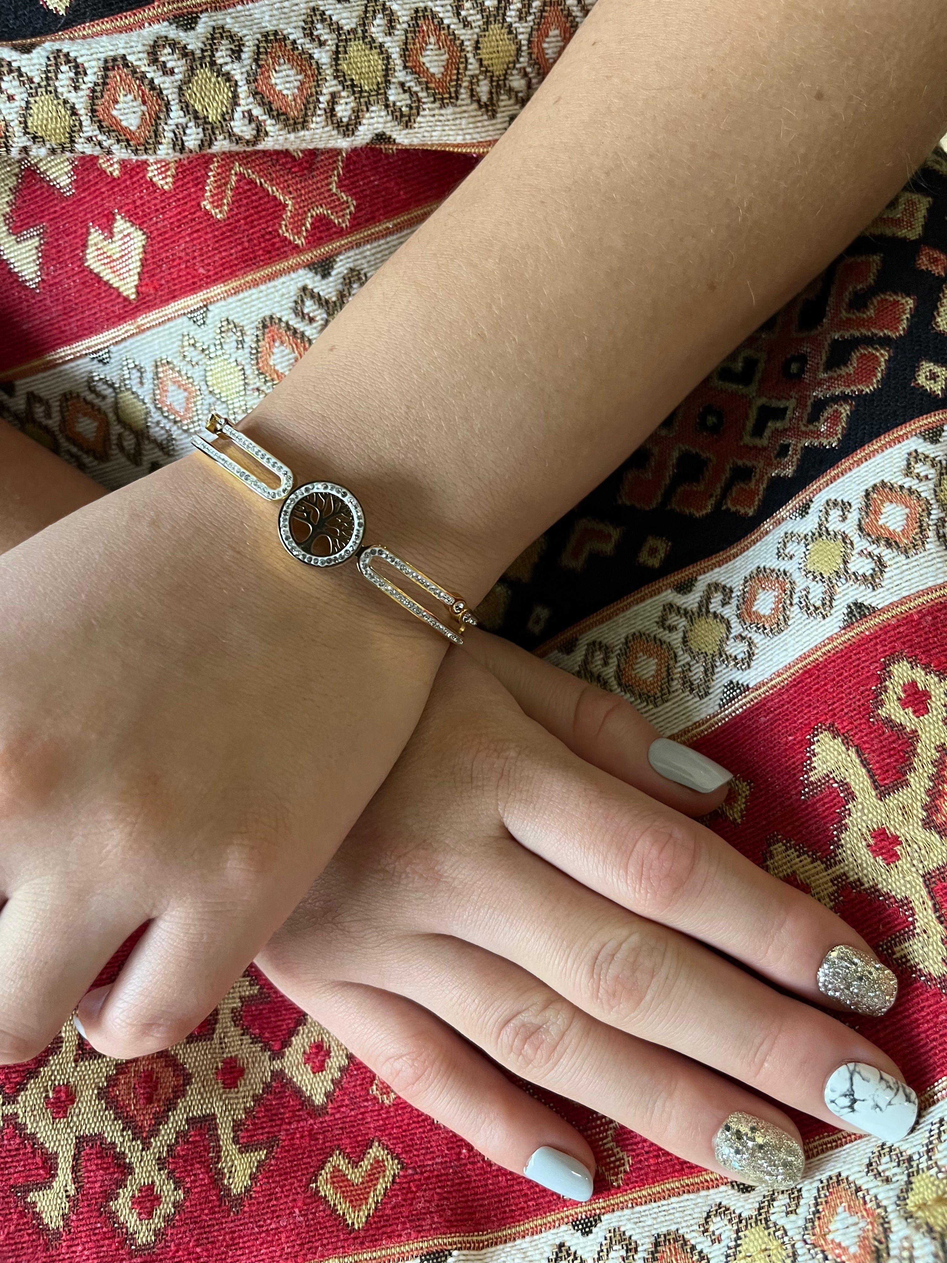 Stainless Steel Tree of Life Bracelet - SCBR4N07 - BUJIX