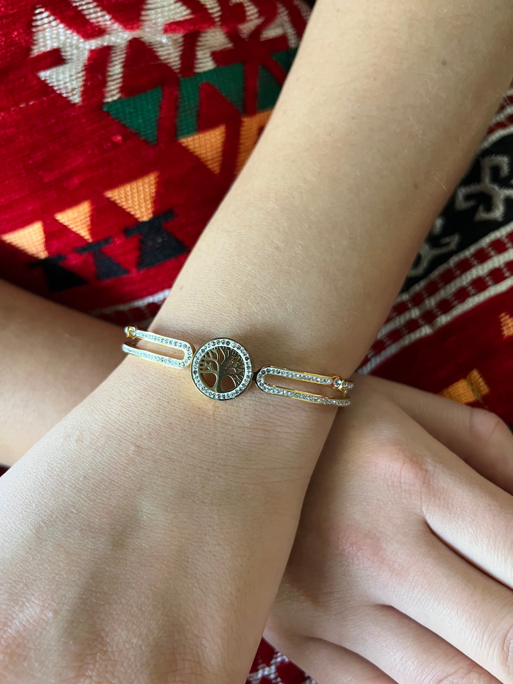 Stainless Steel Tree of Life Bracelet - SCBR4N07 - BUJIX