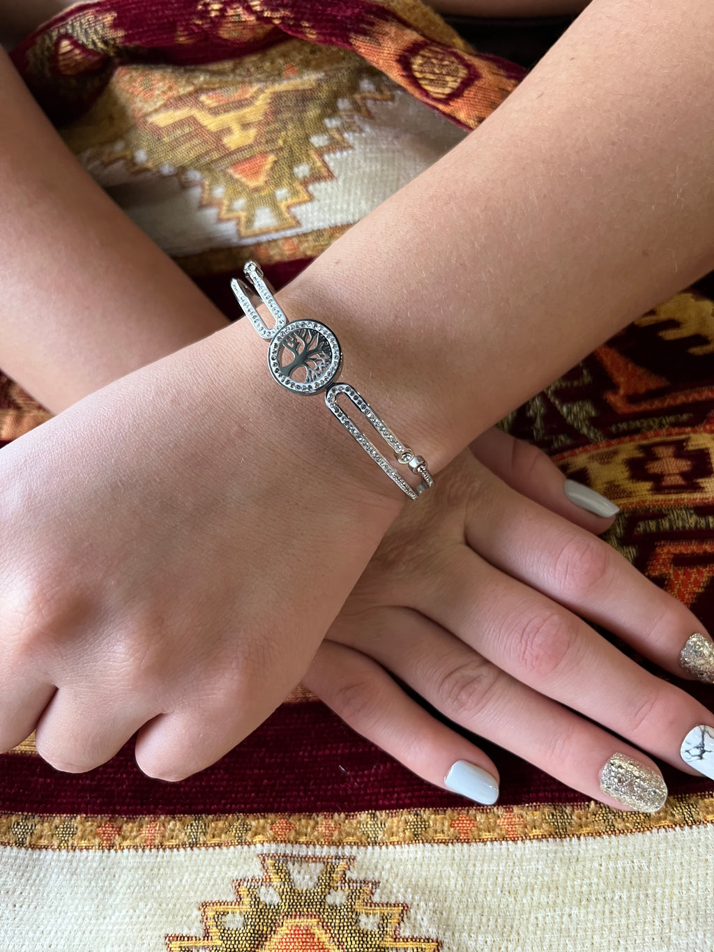 Stainless Steel Tree of Life Bracelet - SCBR4N07 - BUJIX