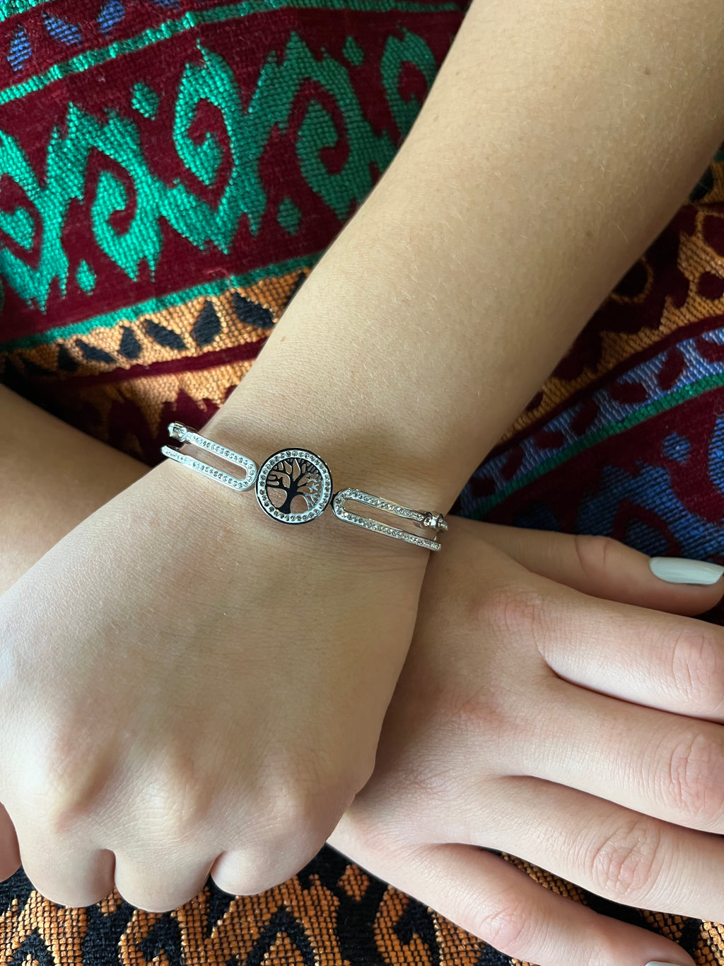 Stainless Steel Tree of Life Bracelet - SCBR4N07 - BUJIX