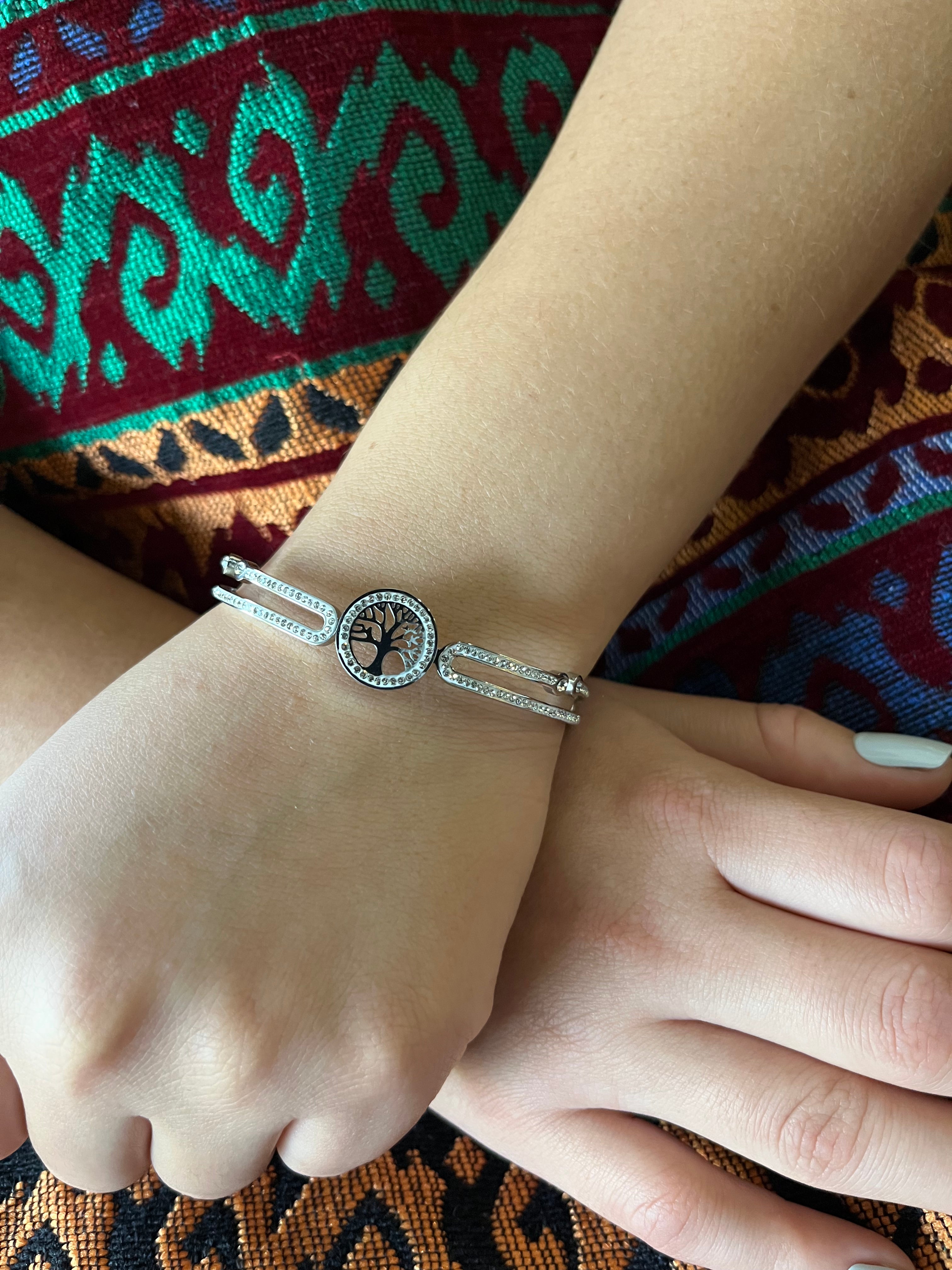 Stainless Steel Tree of Life Bracelet - SCBR4N07 - BUJIX