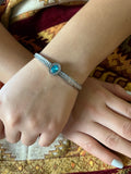 Stainless Steel Bracelet with Turquoise Stone - SCBR4N10 - BUJIX