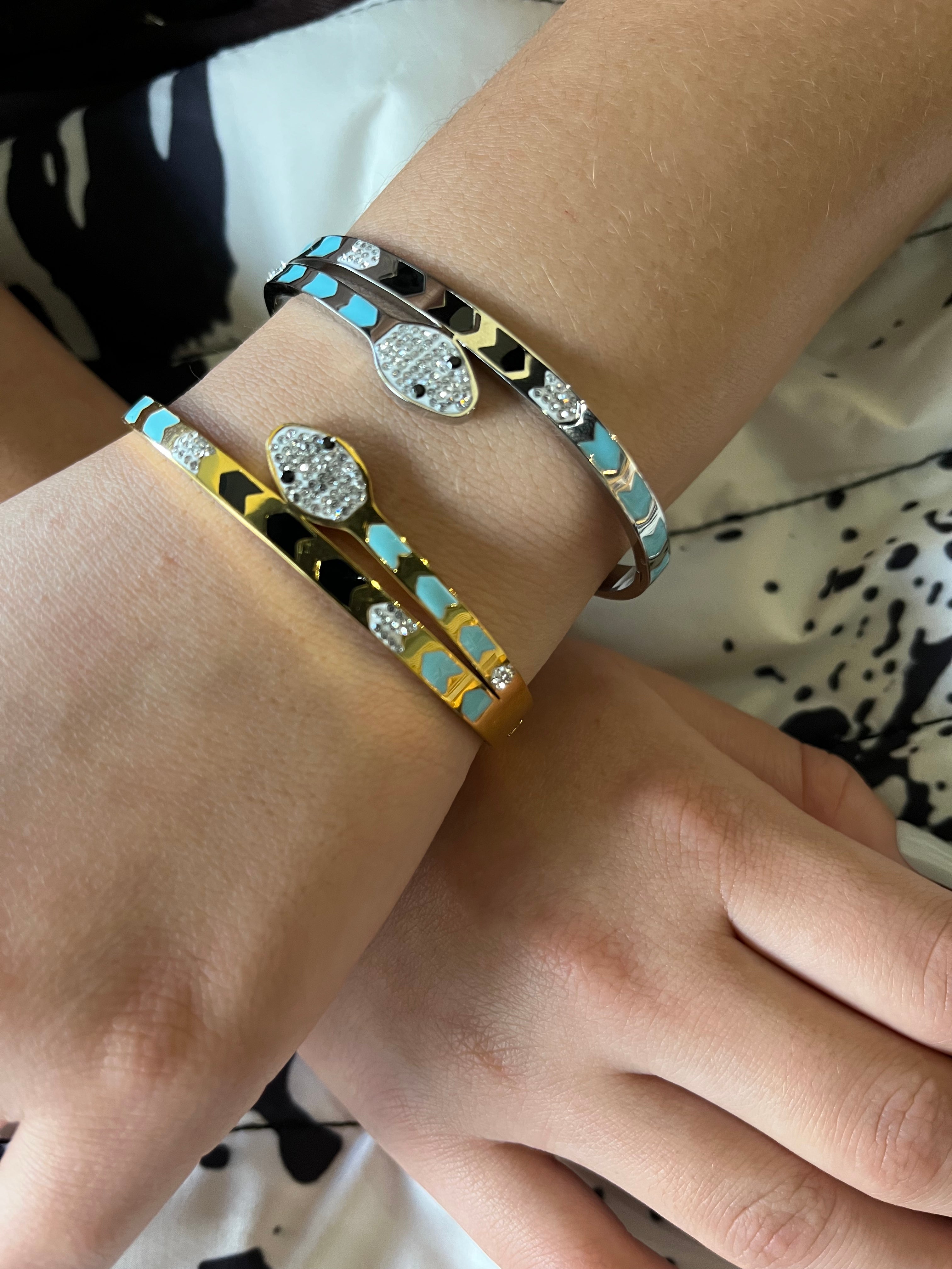 Stainless Steel Snake Bracelet - SCBR5N02 - BUJIX