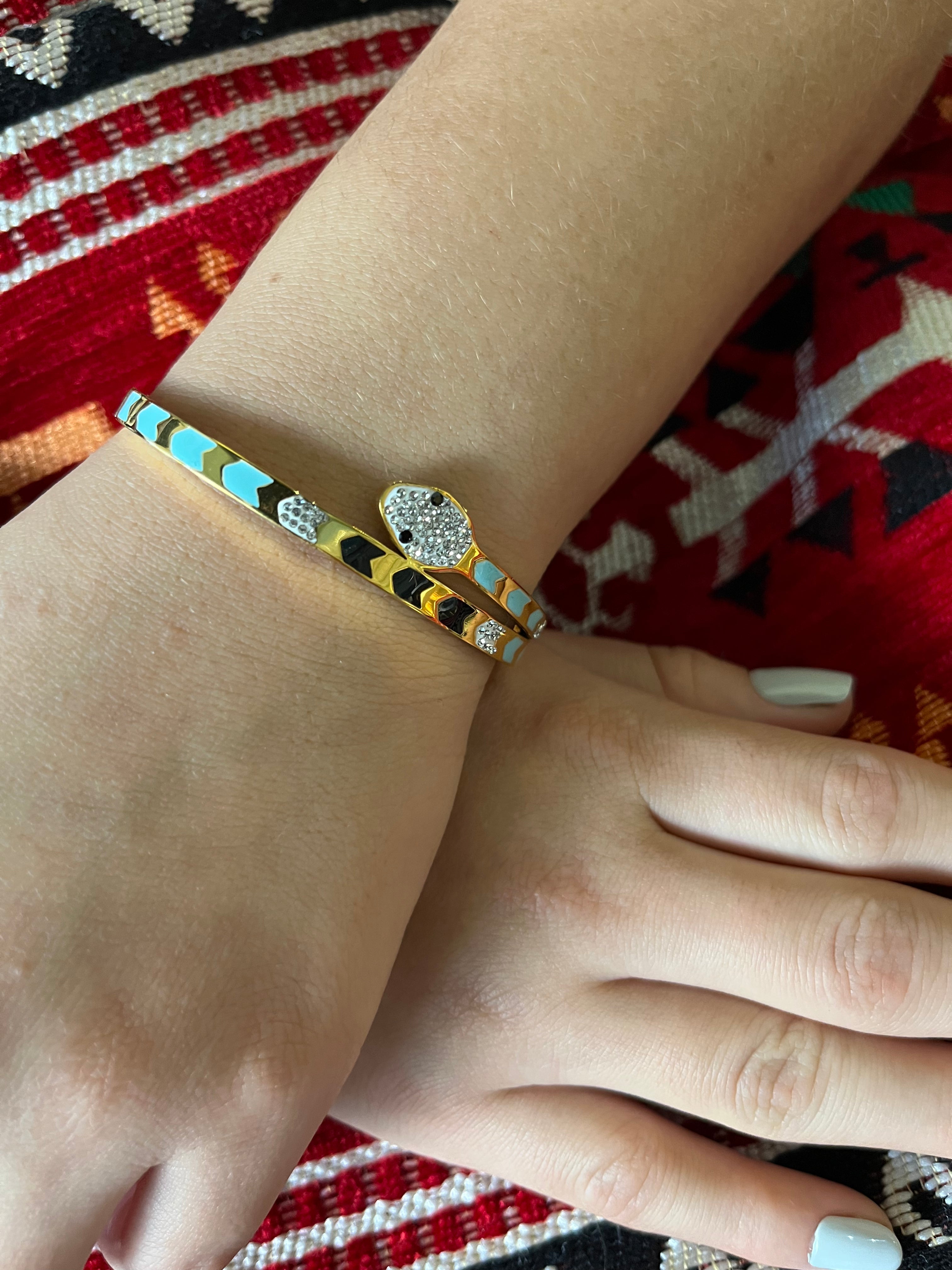 Stainless Steel Snake Bracelet - SCBR5N02 - BUJIX