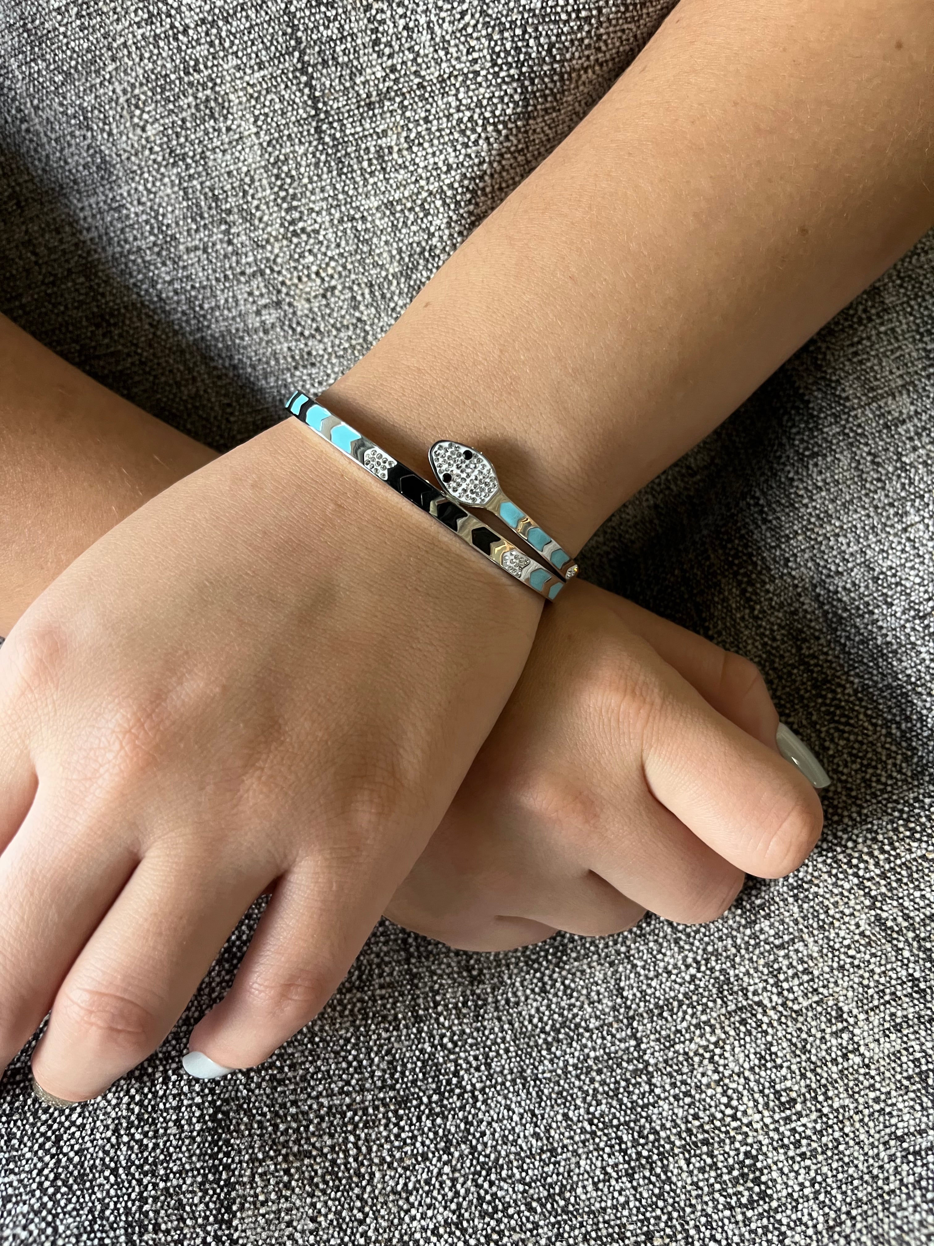 Stainless Steel Snake Bracelet - SCBR5N02 - BUJIX