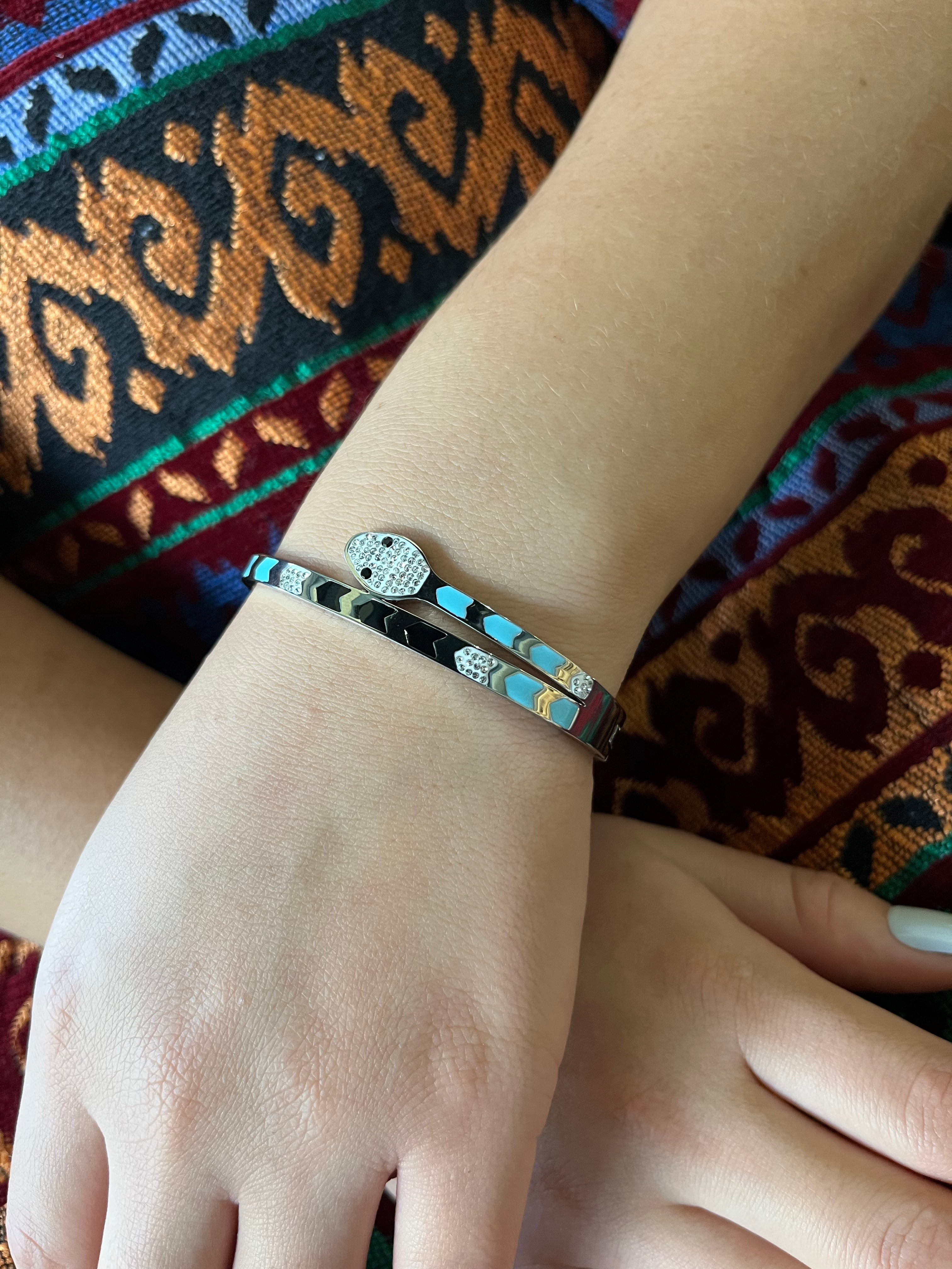 Stainless Steel Snake Bracelet - SCBR5N02 - BUJIX