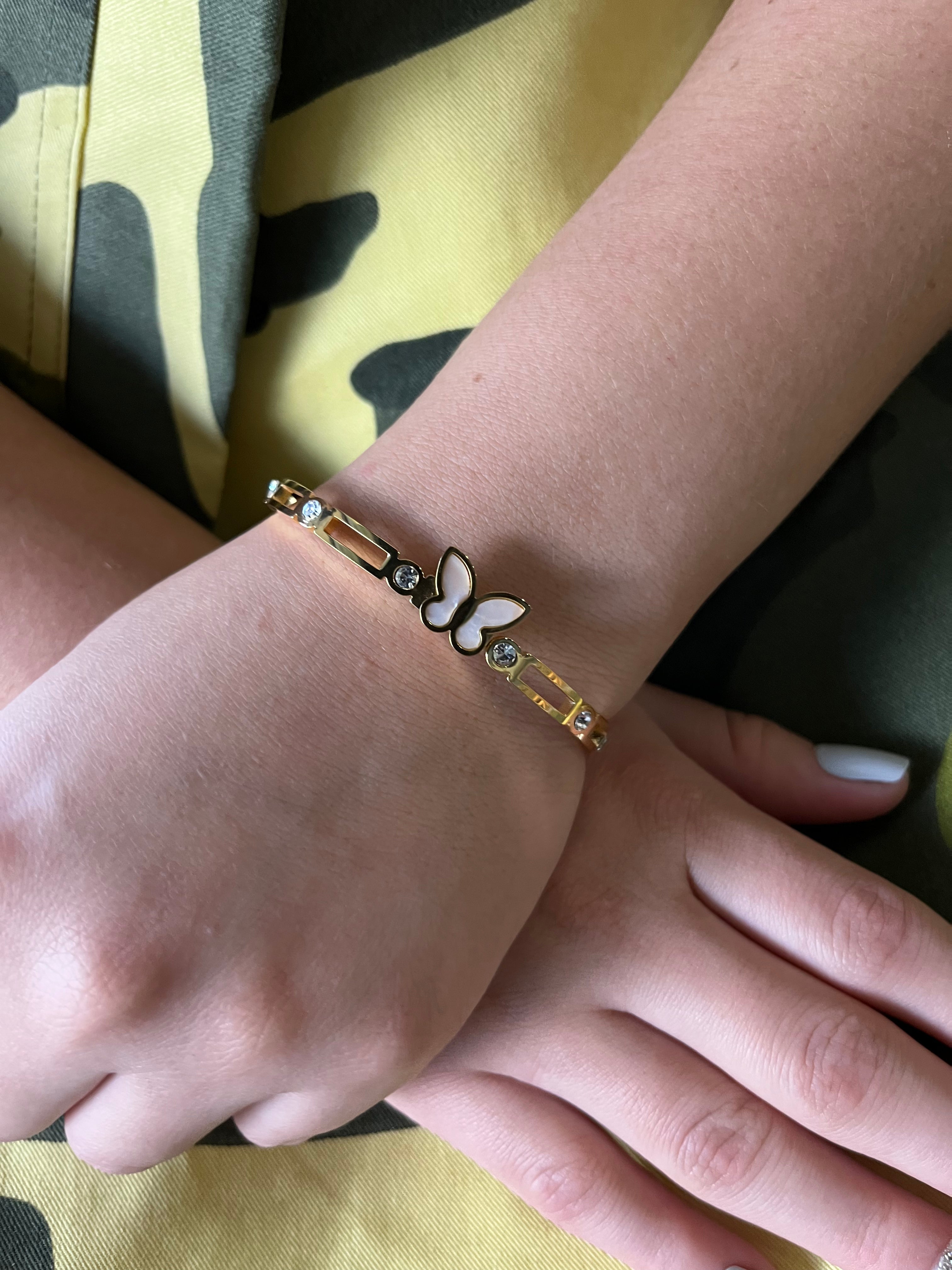 Stainless Steel Butterfly Bracelet - SCBR5N03 - BUJIX