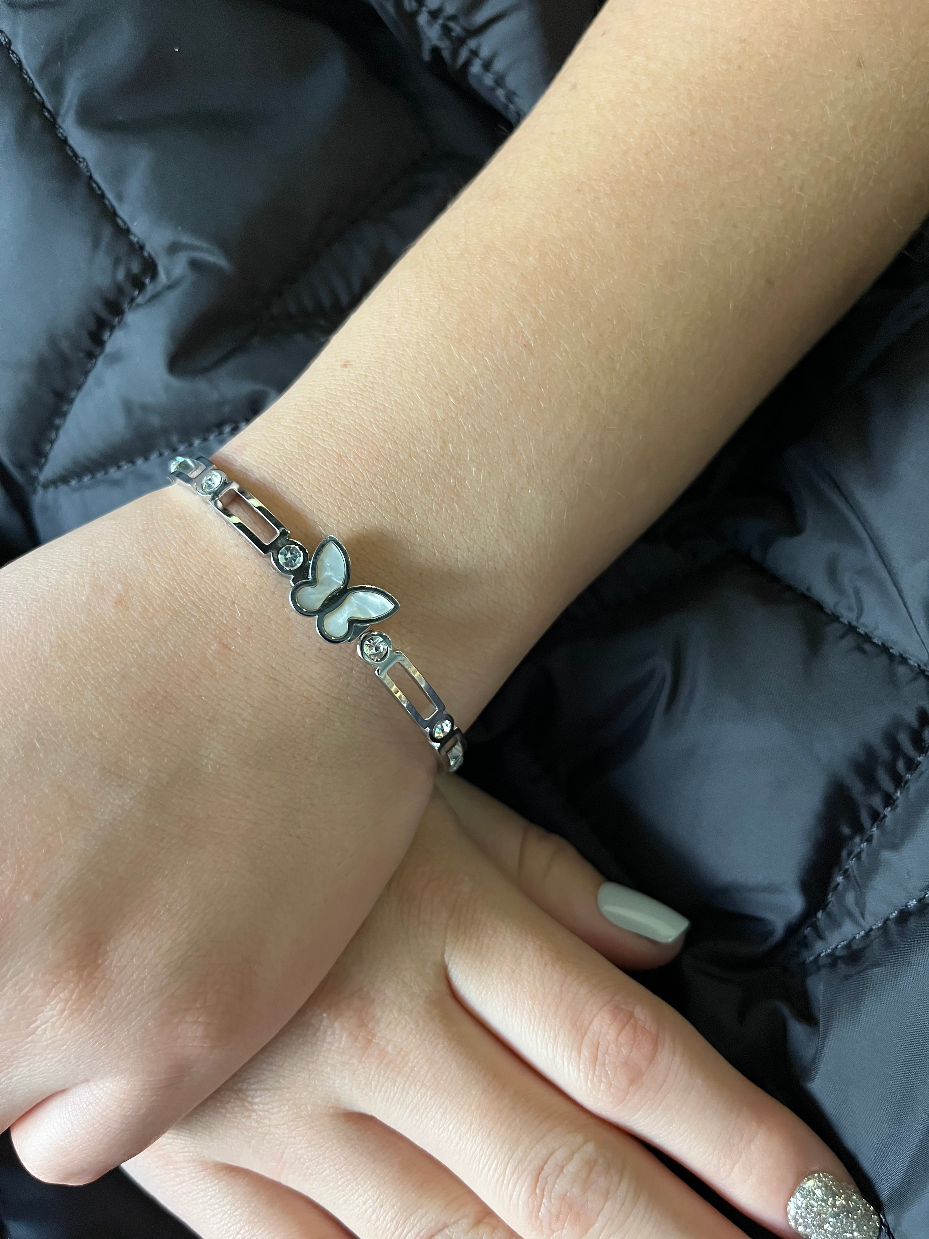 Stainless Steel Butterfly Bracelet - SCBR5N03 - BUJIX