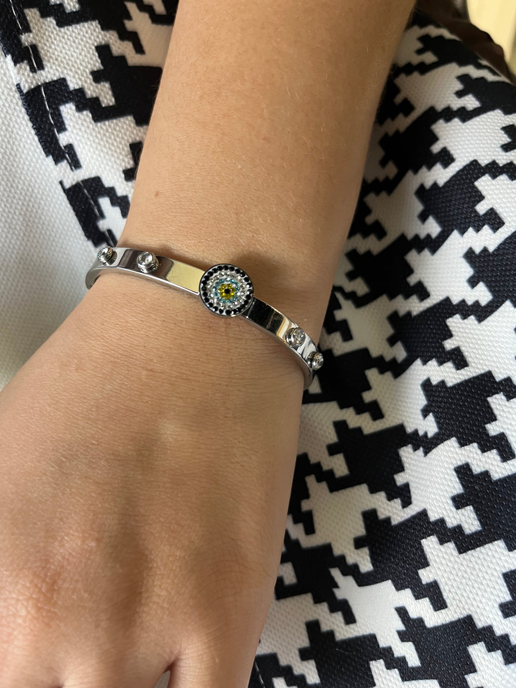 Stainless Steel Evil Eye Bracelet - SCBR5N04 - BUJIX