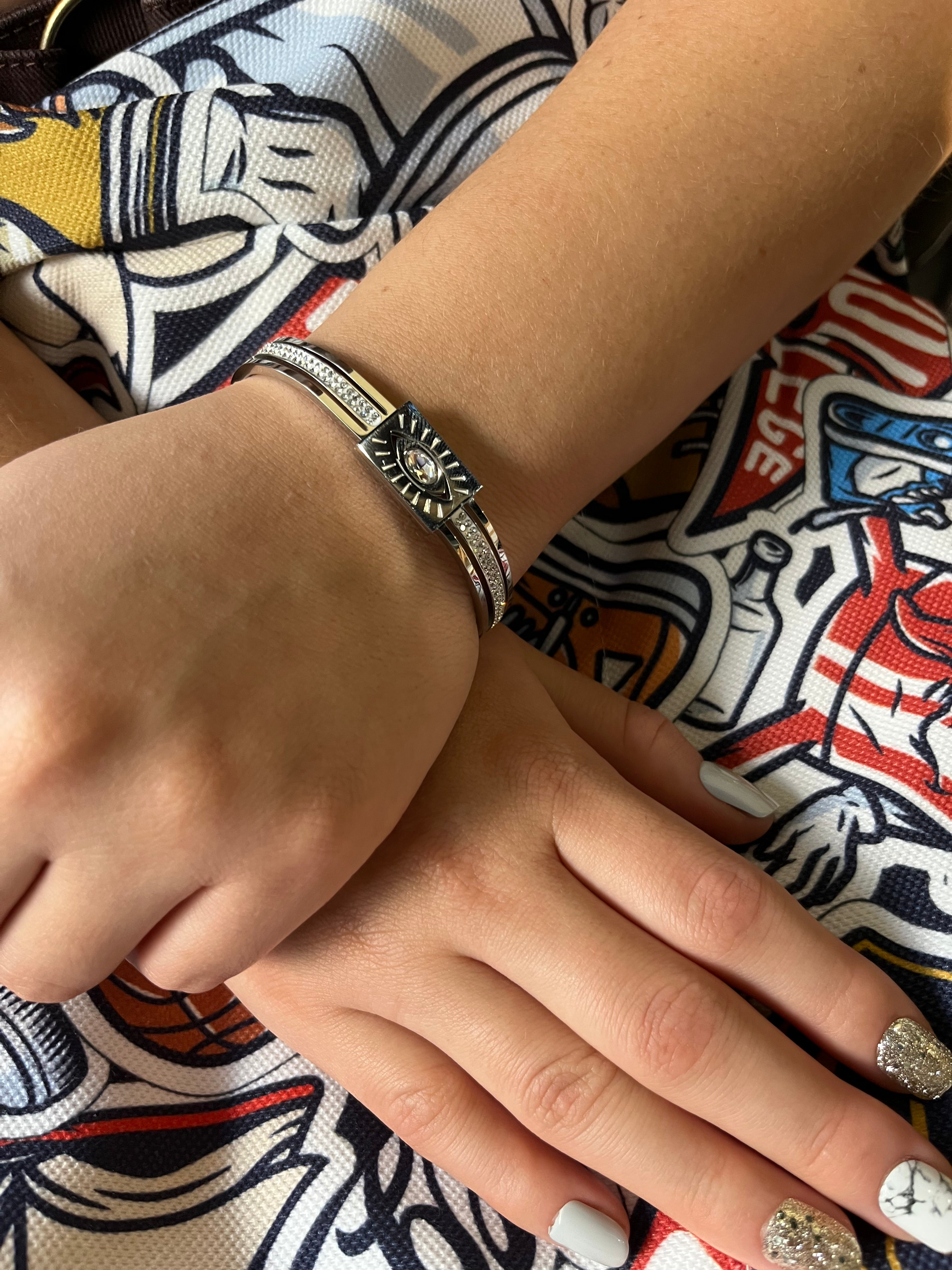 Stainless Steel Sunburst Bracelet - SCBR5N05 - BUJIX