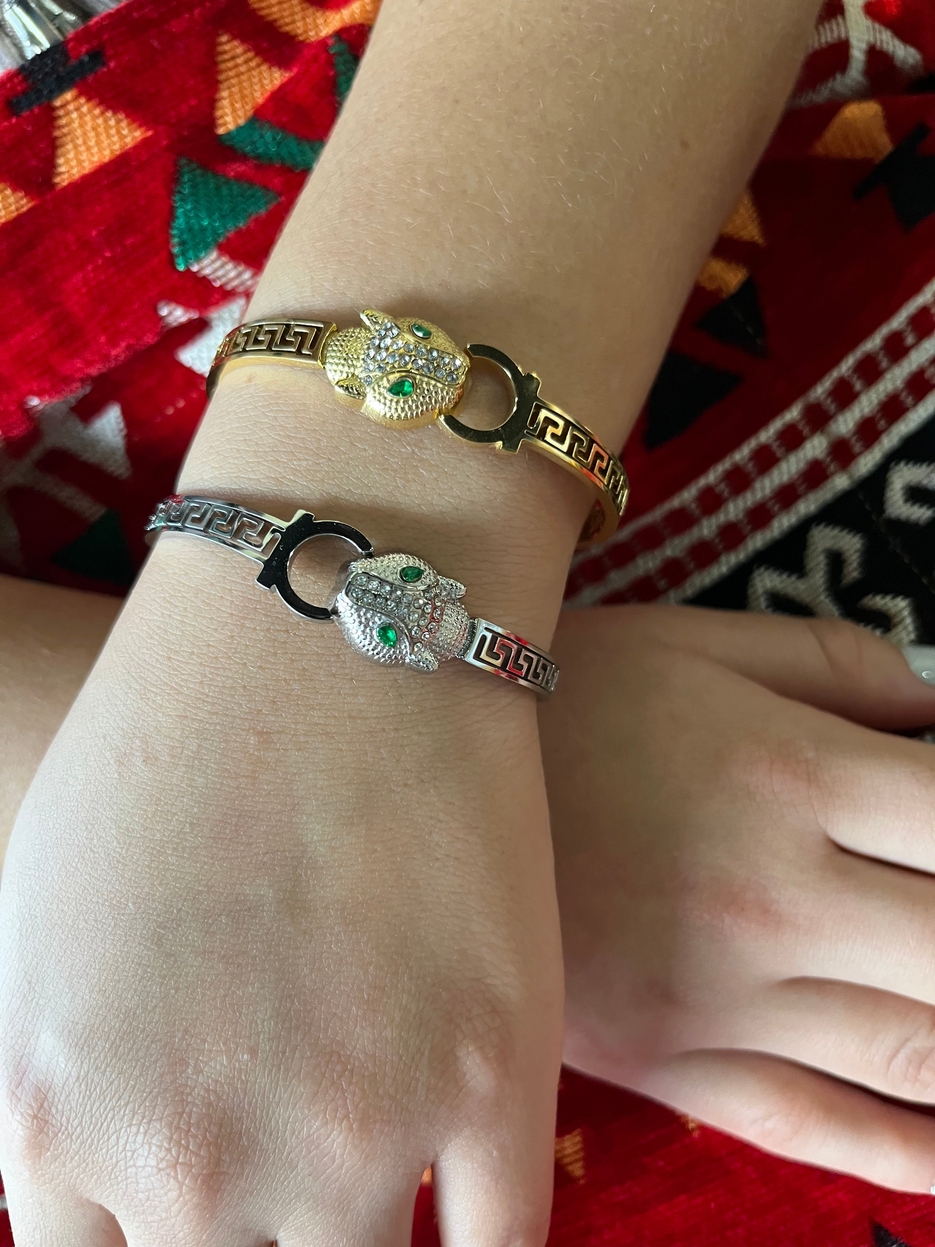 Stainless Steel Tiger Bracelet - SCBR5N08 - BUJIX