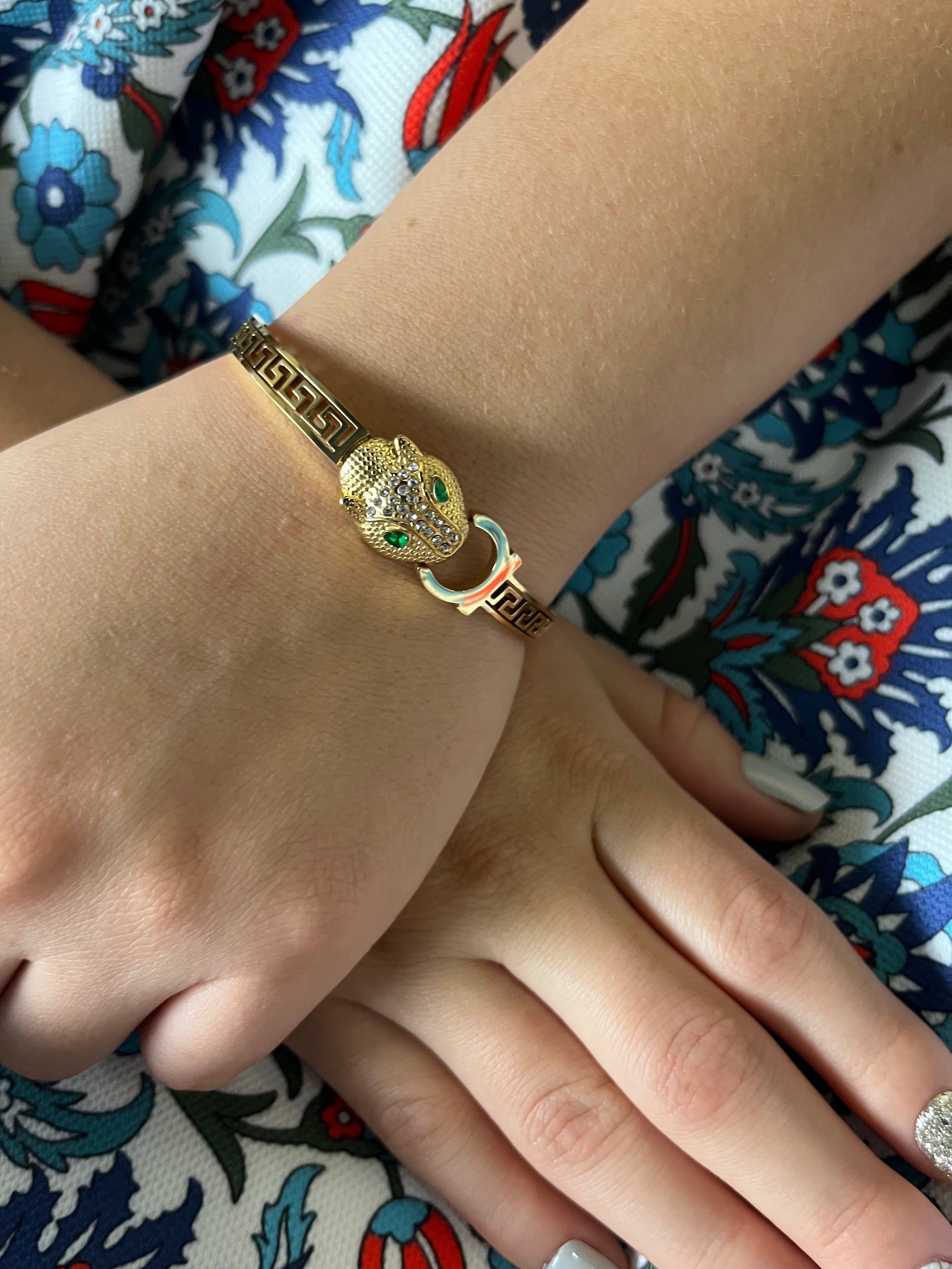 Stainless Steel Tiger Bracelet - SCBR5N08 - BUJIX