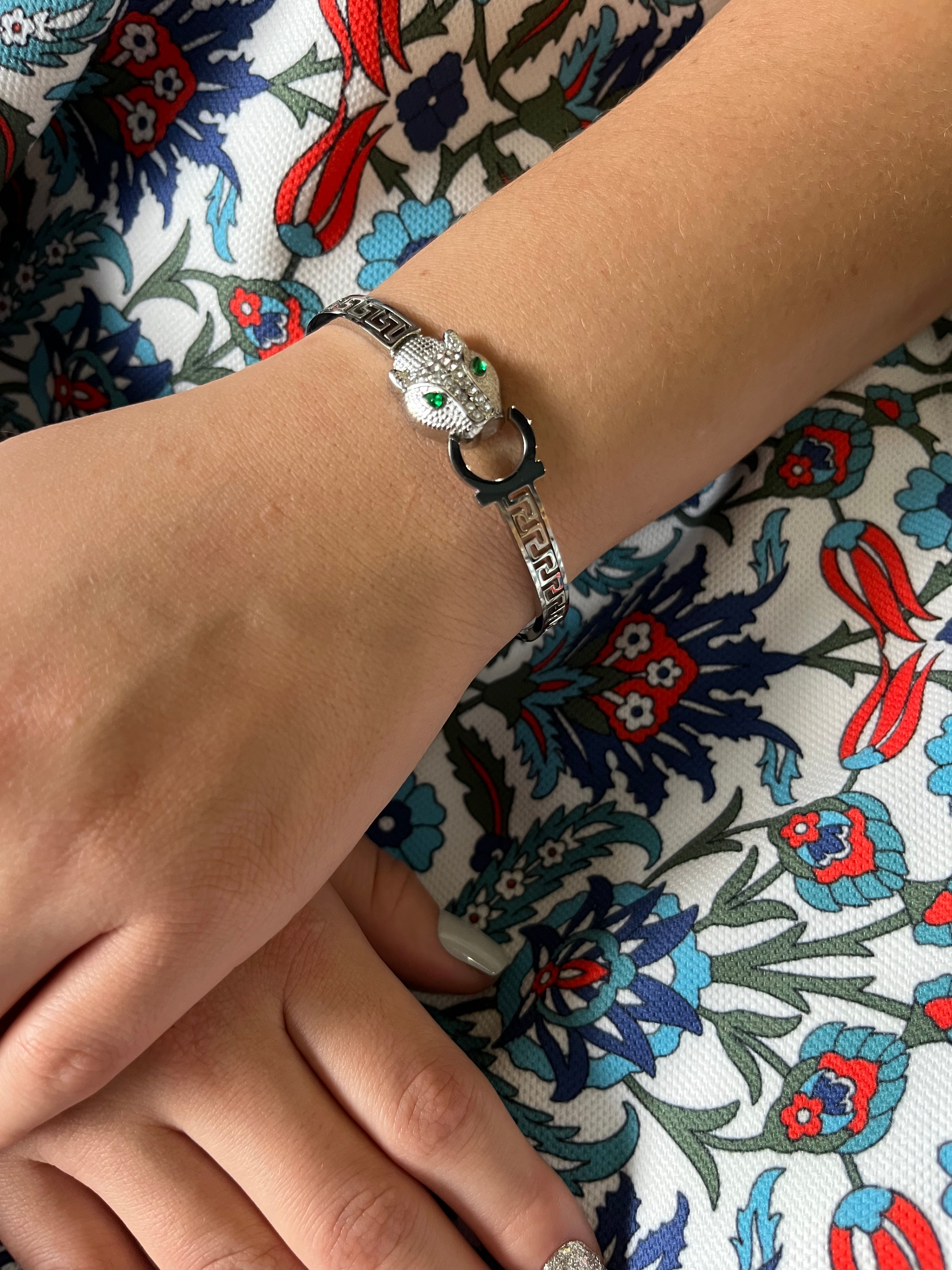 Stainless Steel Tiger Bracelet - SCBR5N08 - BUJIX