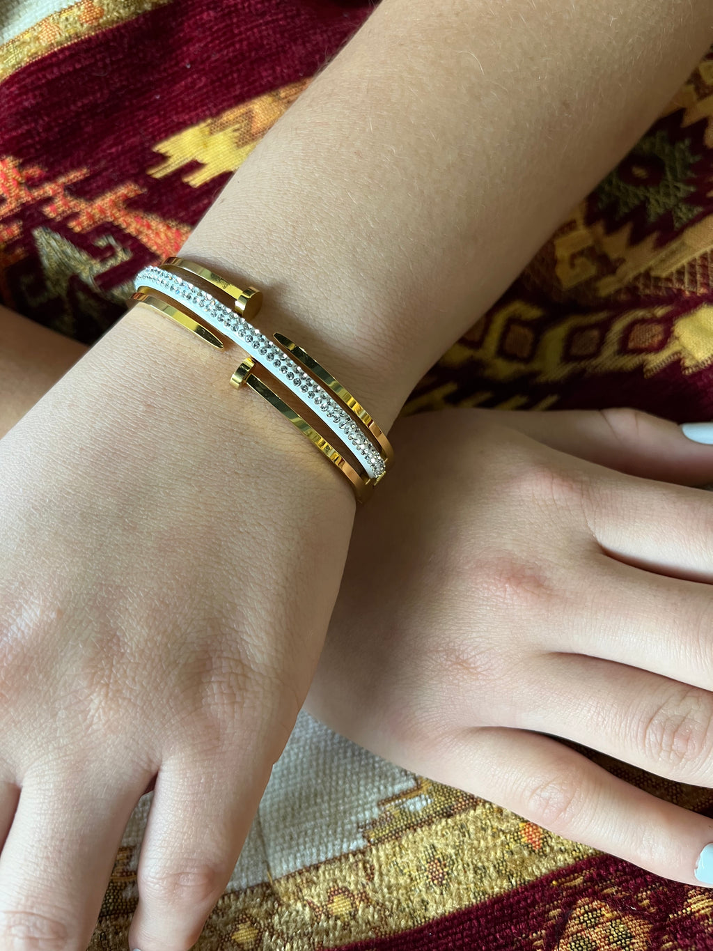 Stainless Steel Pave Bracelet with Zircon - SCBR6N01 - BUJIX