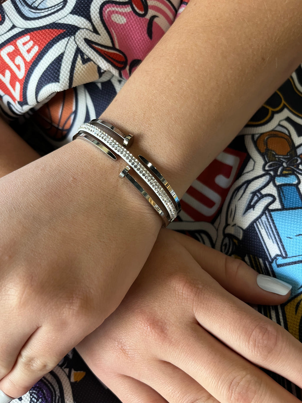 Stainless Steel Pave Bracelet with Zircon - SCBR6N01 - BUJIX