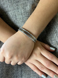 Stainless Steel Pave Bracelet with Rings- SCBR6N03 - BUJIX